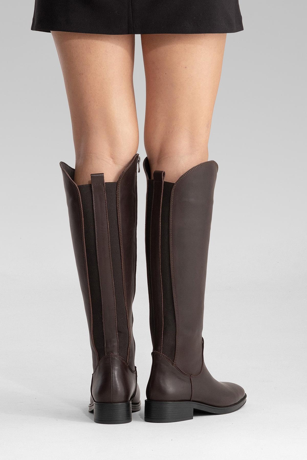 Ruiz - Brown Leather Knee High Boot (Women)