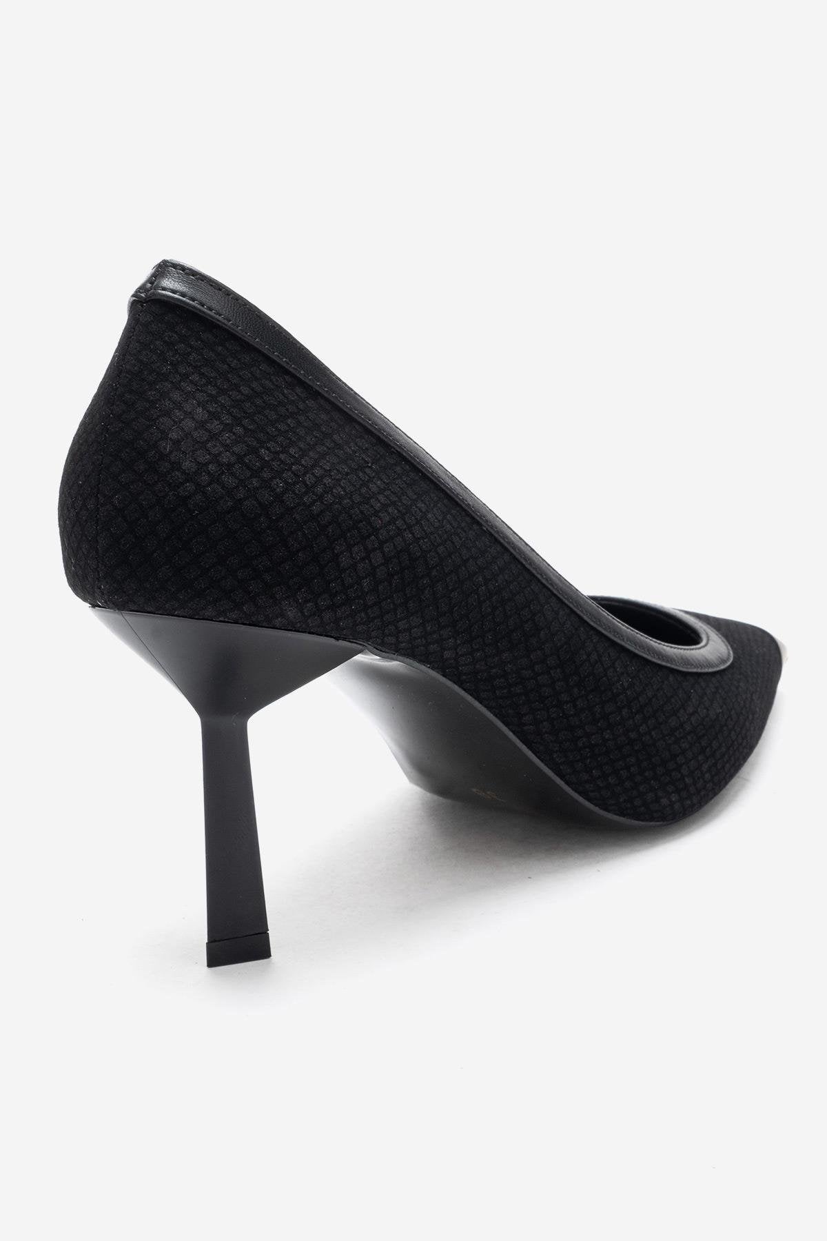 RONA - Zapatos de tacón de aguja puntiagudos con estampado negro (Mujer)
