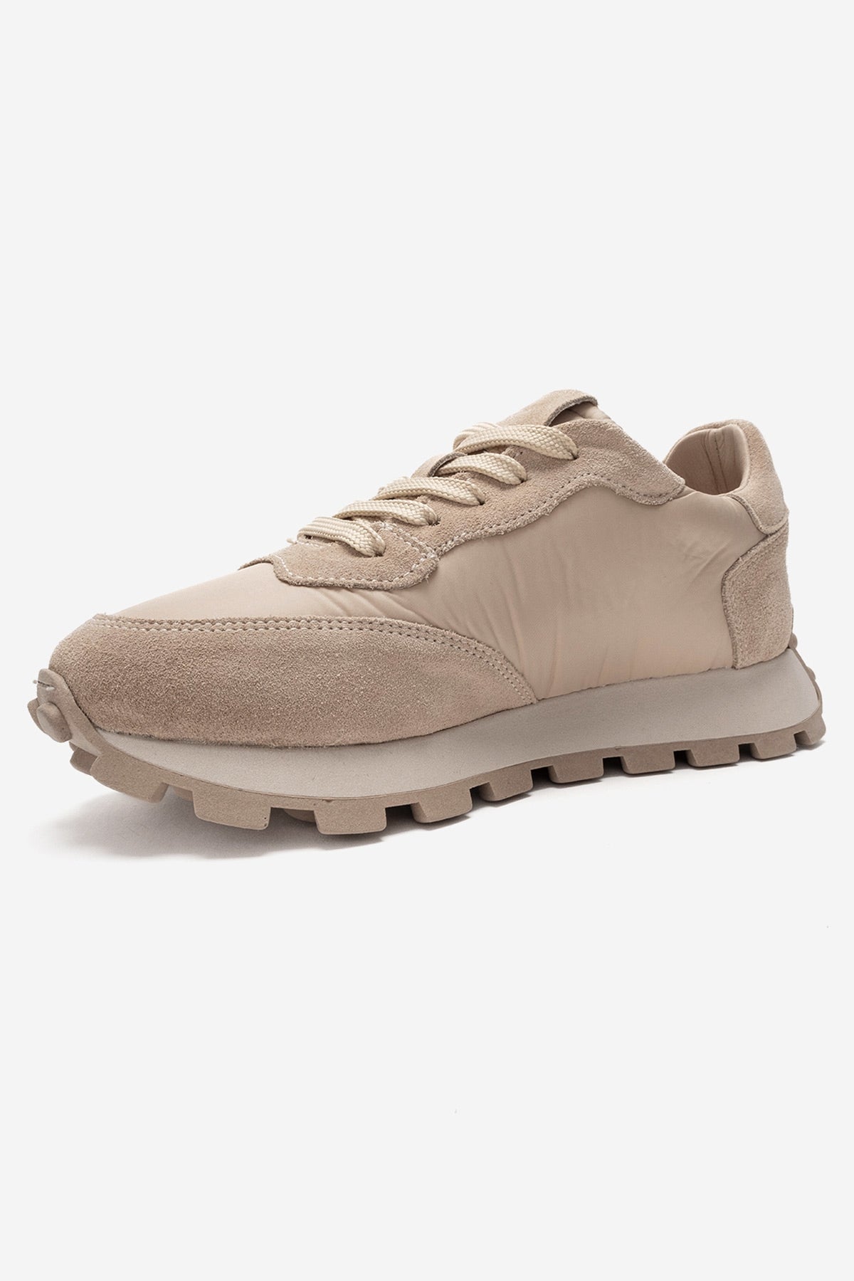 Amanda - Beige Leather Sneakers (Women)