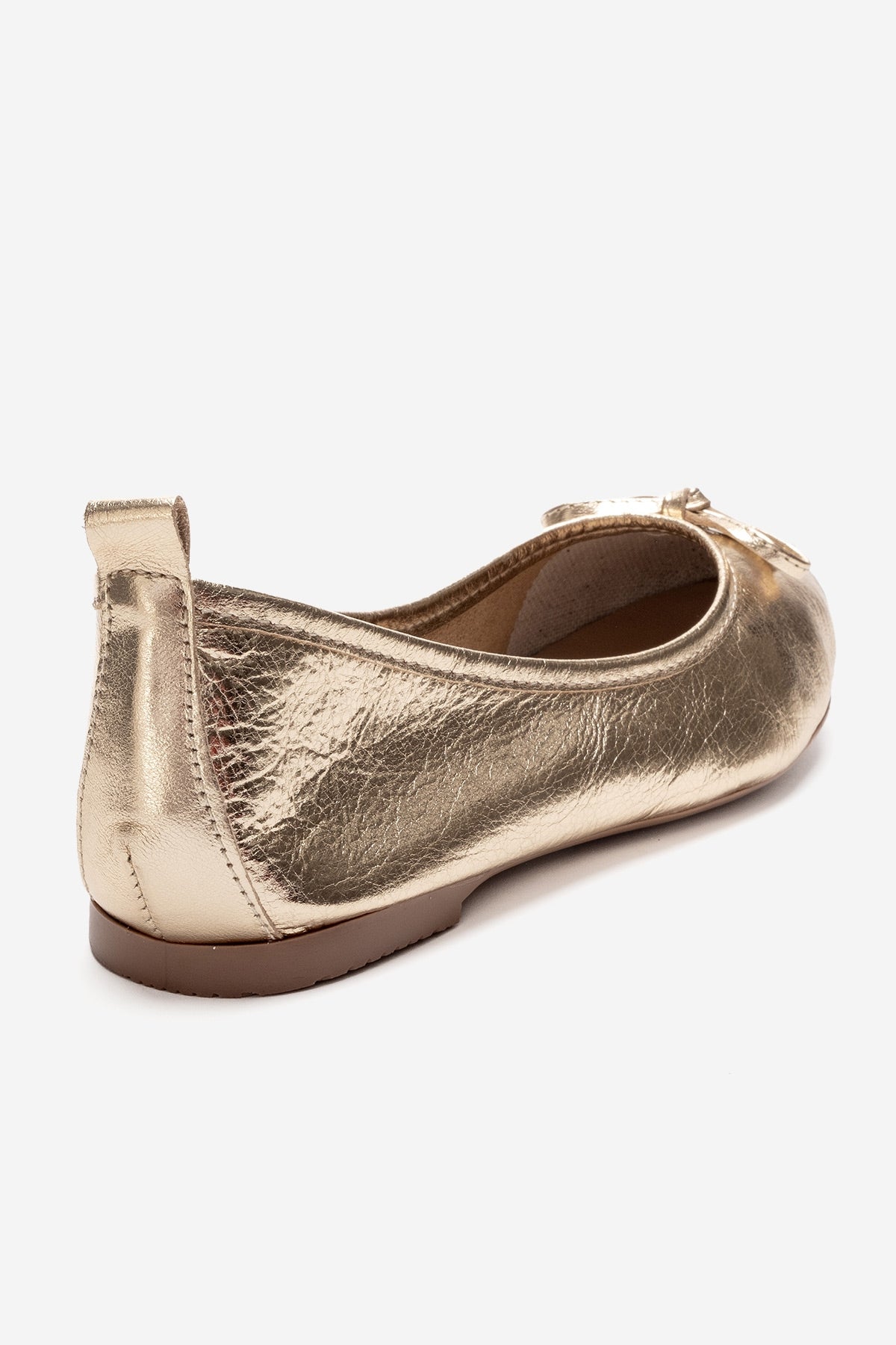 01 - Gold Genuine Leather Ballet Flat (Women)
