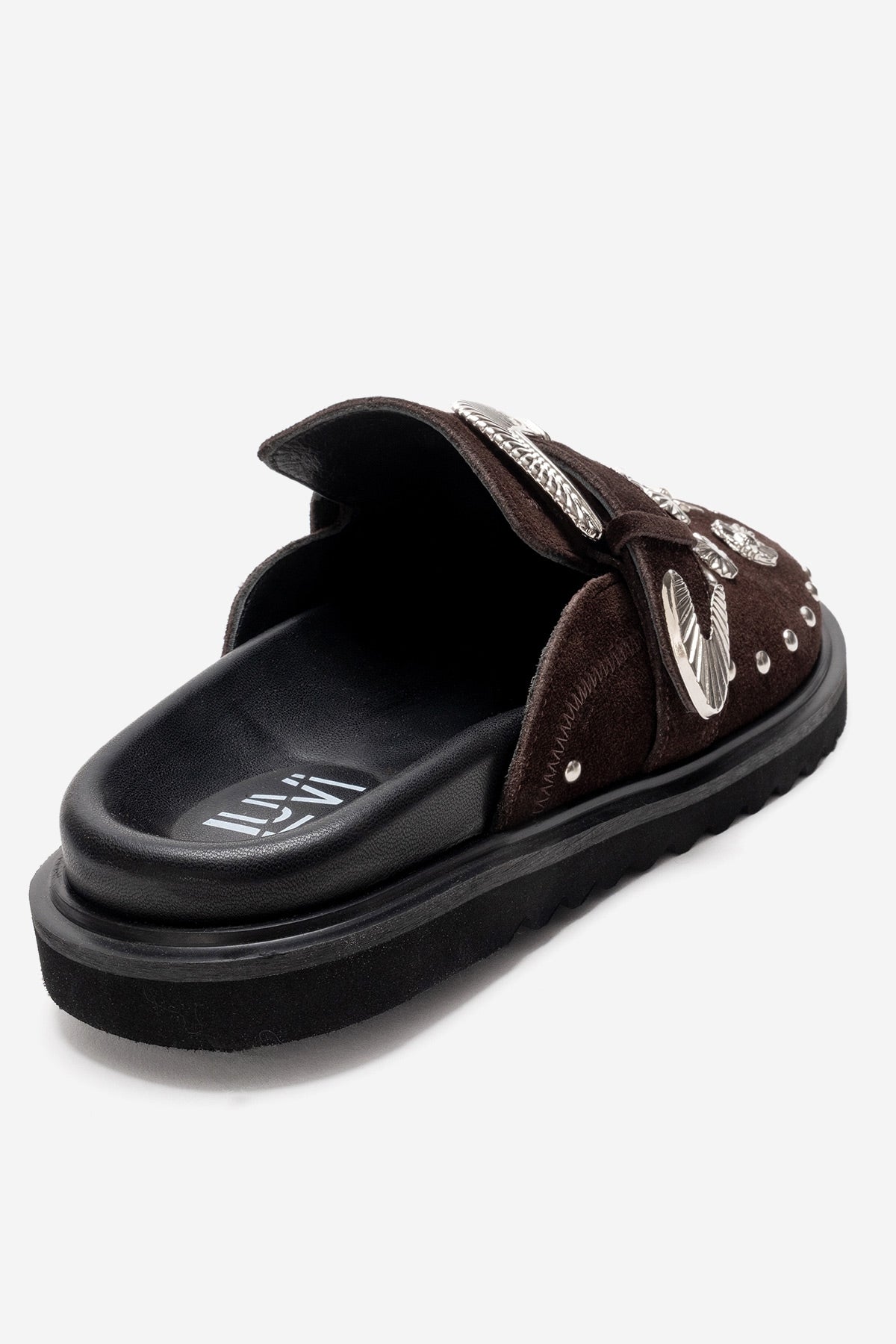 Maril - Brown Suede Leather Buckle Slide (Women)
