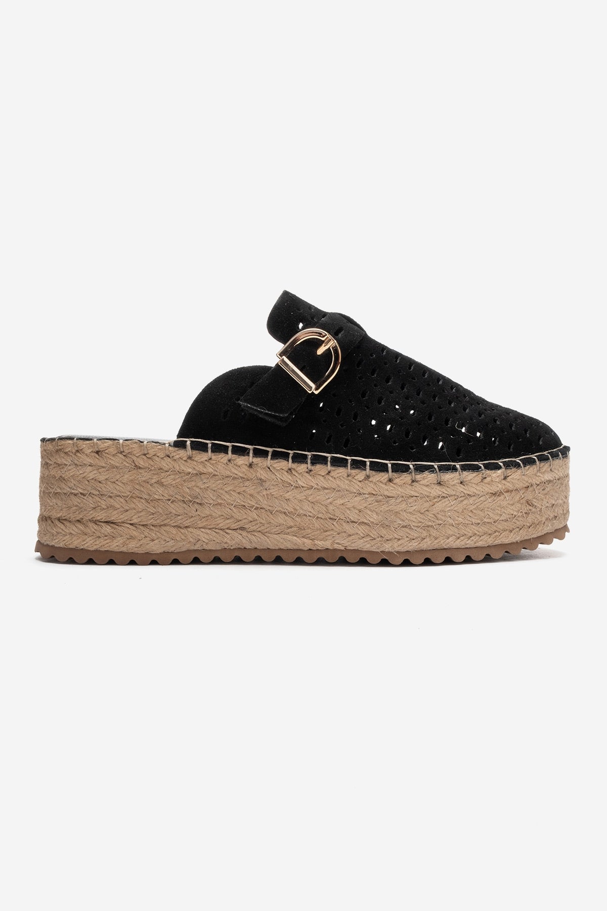 Louis - Black Suede Leather Platform Sandal (Women)