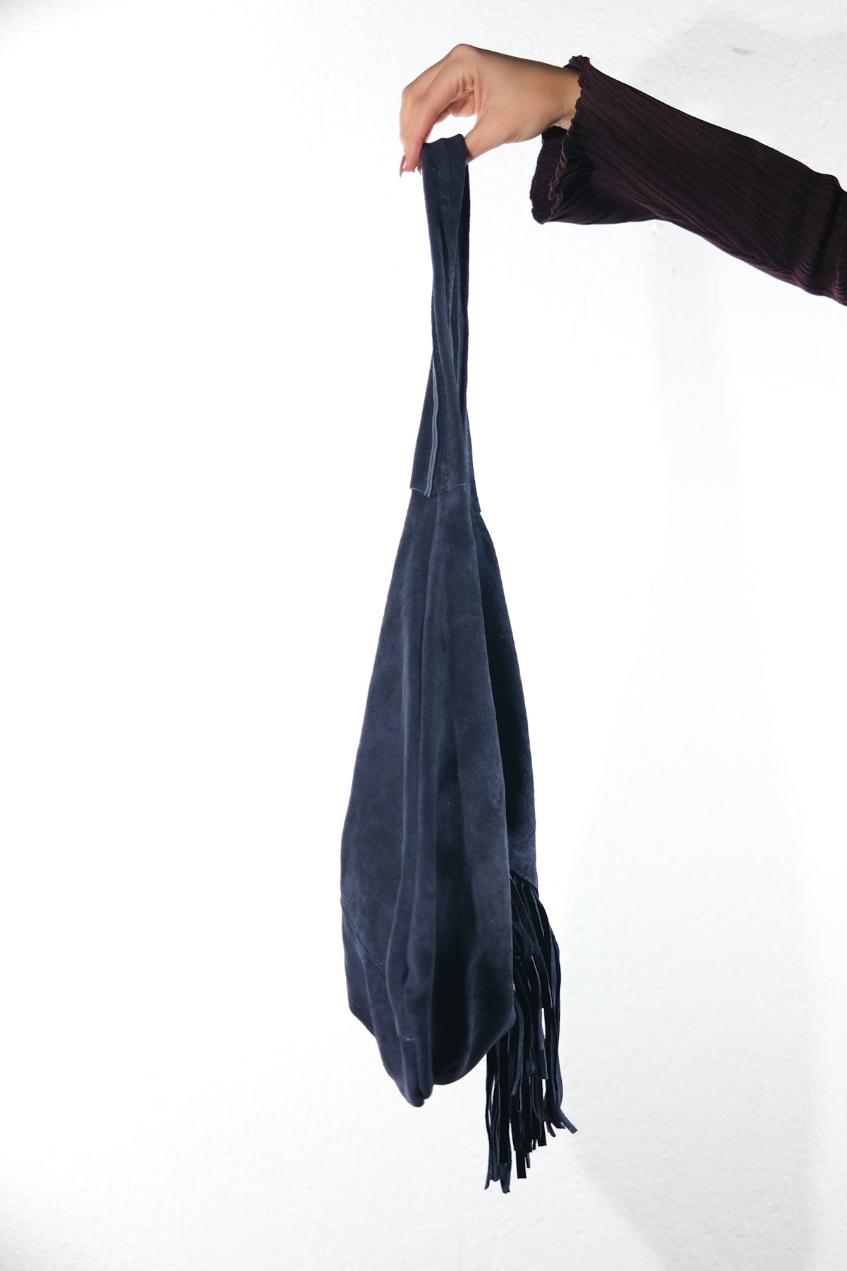 Noche - Bolso de hombro con borla de ante azul marino (Mujer)