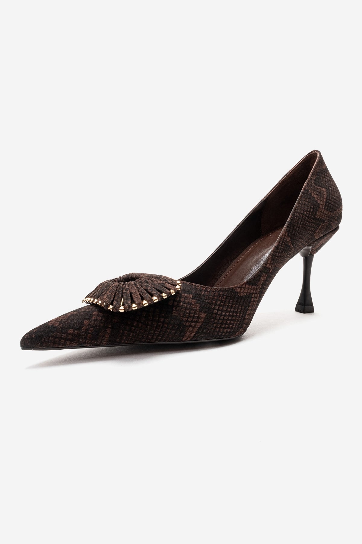 REBEL - Brown Patterned Genuine Leather Stiletto Pump (Women)
