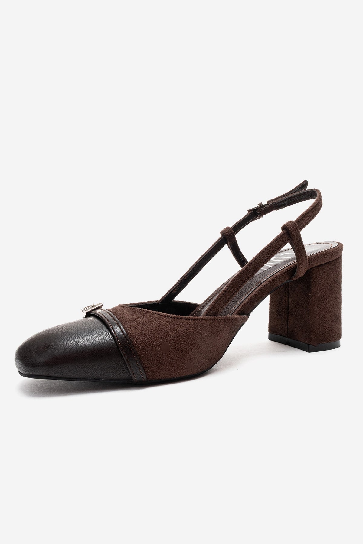 DESIA - Zapatos de tacón de bloque marrón (Mujer)
