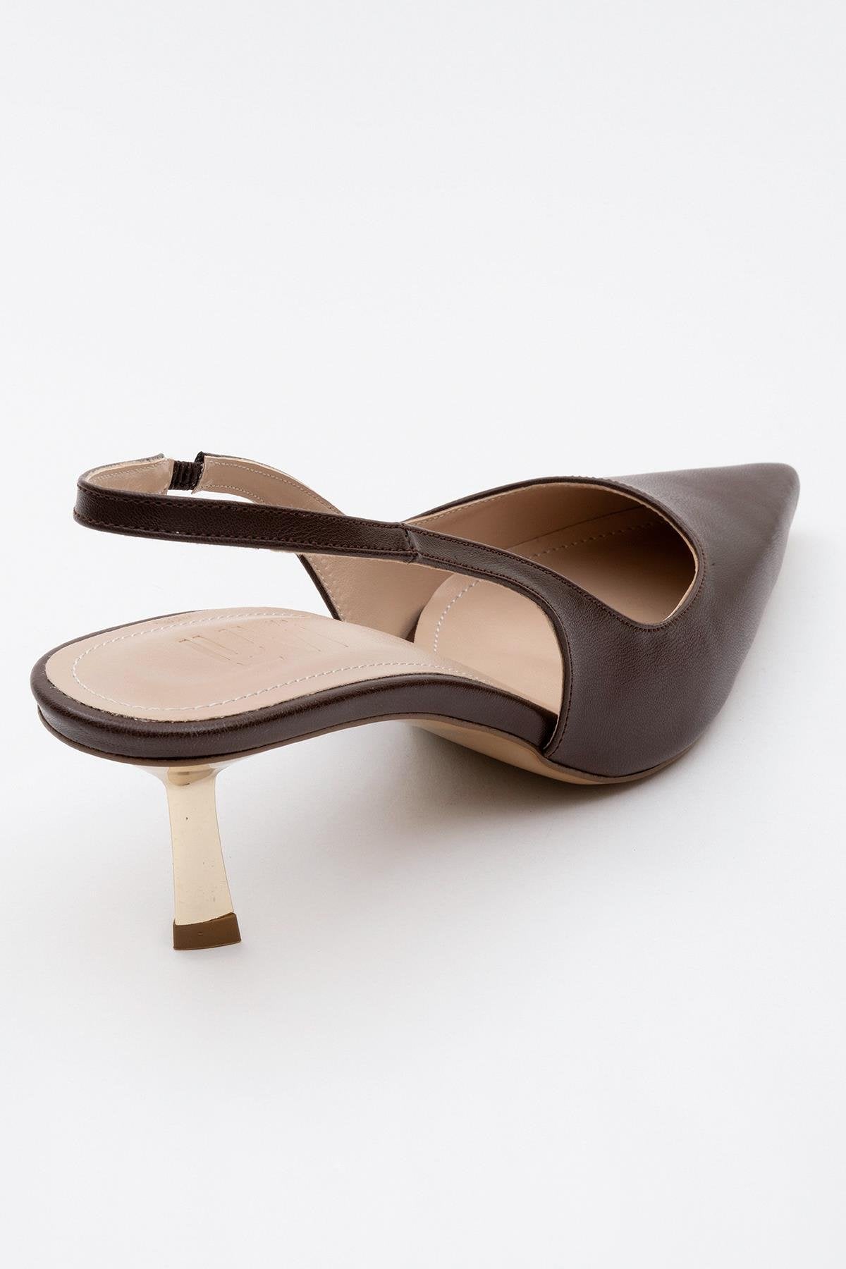 Marten - Stilettos sin talón de punta estrecha de color marrón (mujer)