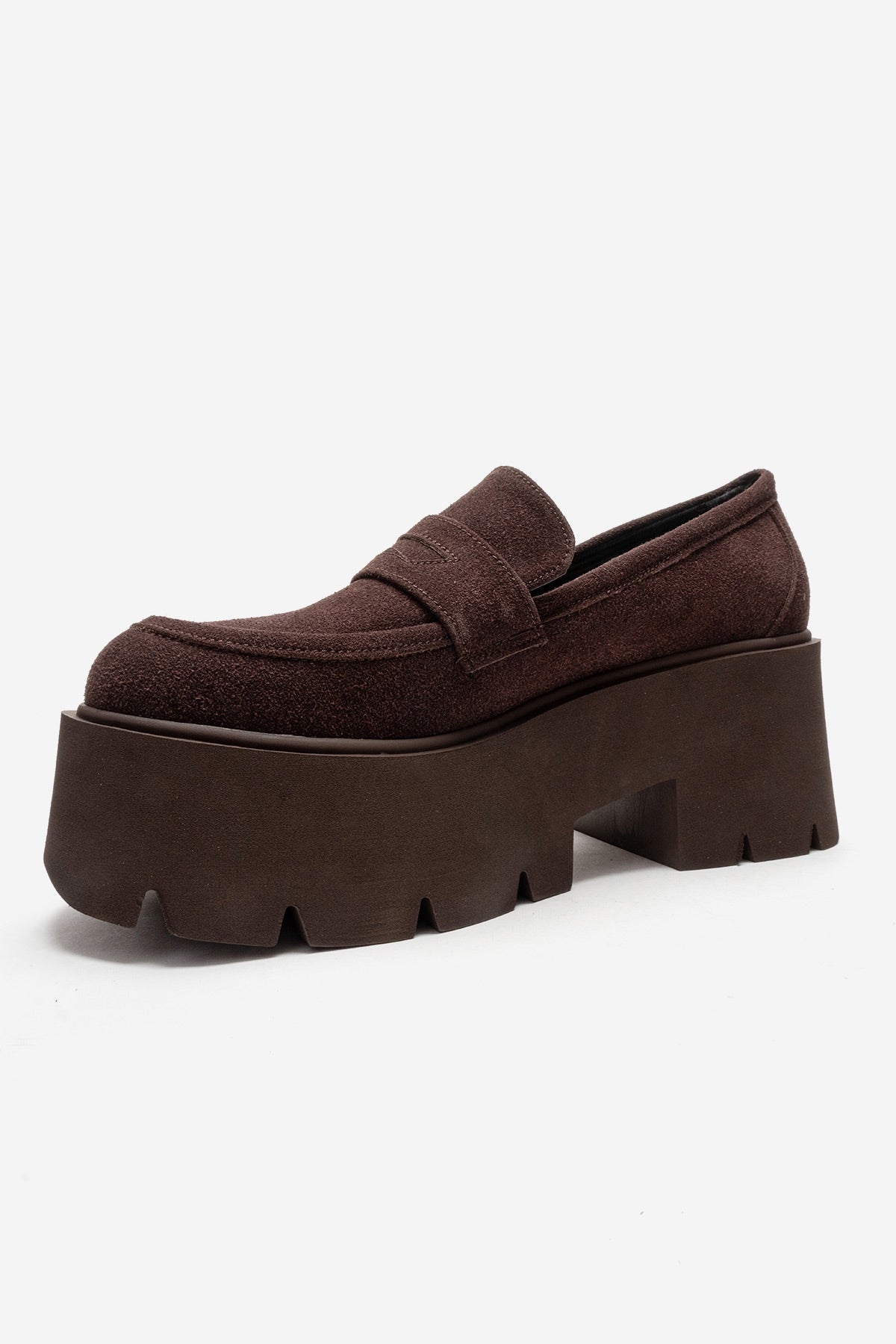 SANTIA - Mocasín de Plataforma Gruesa Marrón (Mujer)