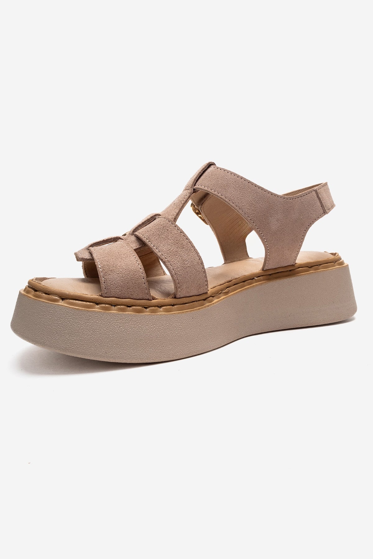 Loin - Beige Genuine Leather Sandal (Women)