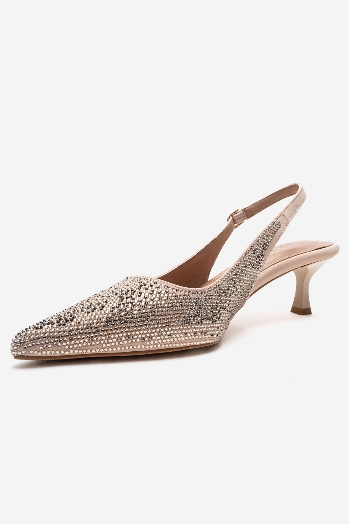 NELLA - Nude Gold Jeweled Slingback Stiletto Pump (Women)