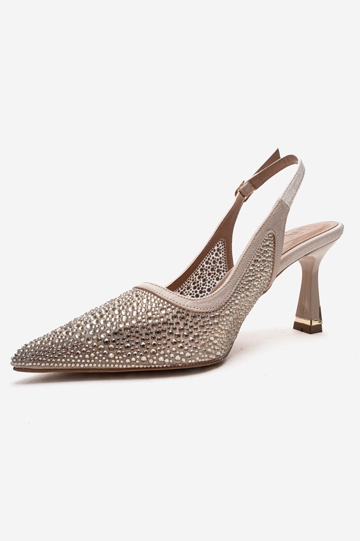 FREA - Nude Gold-Embellished Slingback Stiletto Pump (Women)