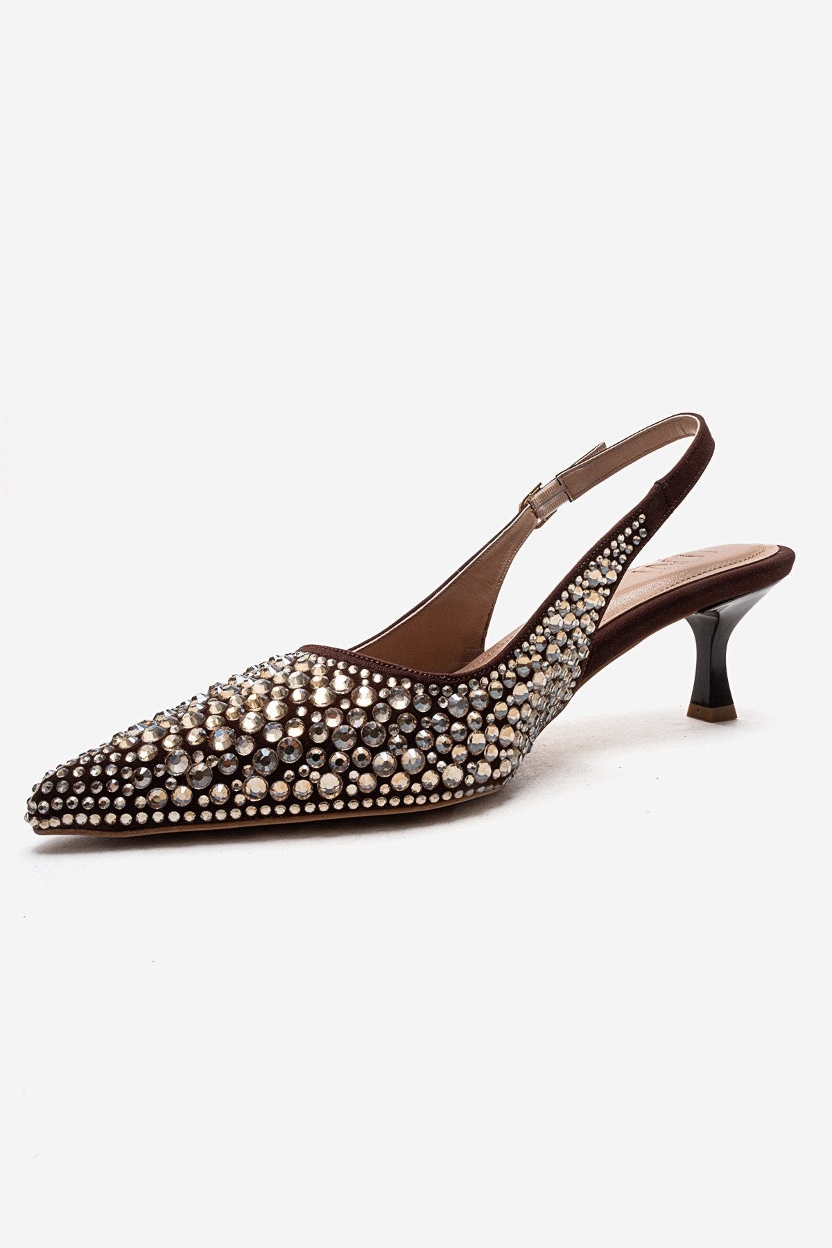 THEA - Zapatilla de tacón de aguja adornada en oro (mujer)