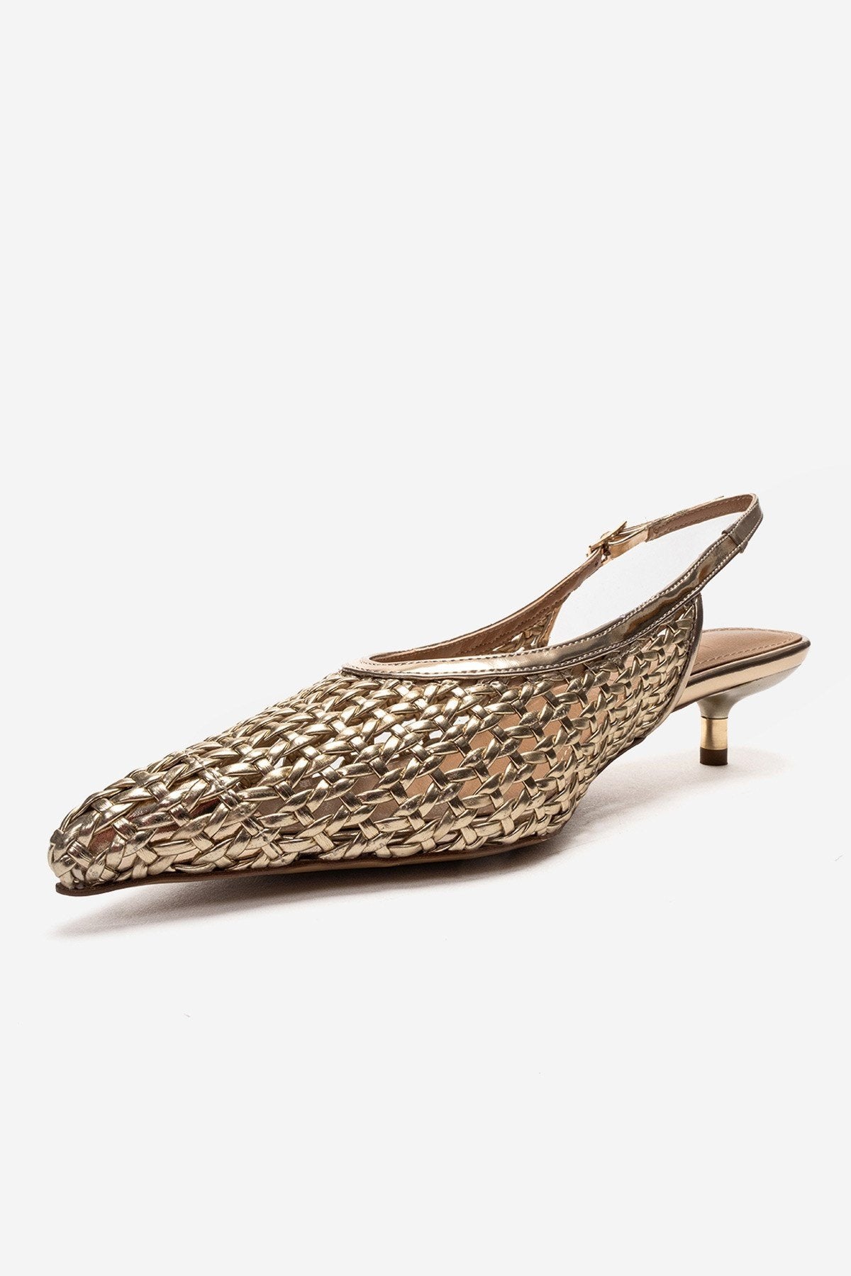 Orelis - Zapatos de tacón de gatito dorados (mujer)