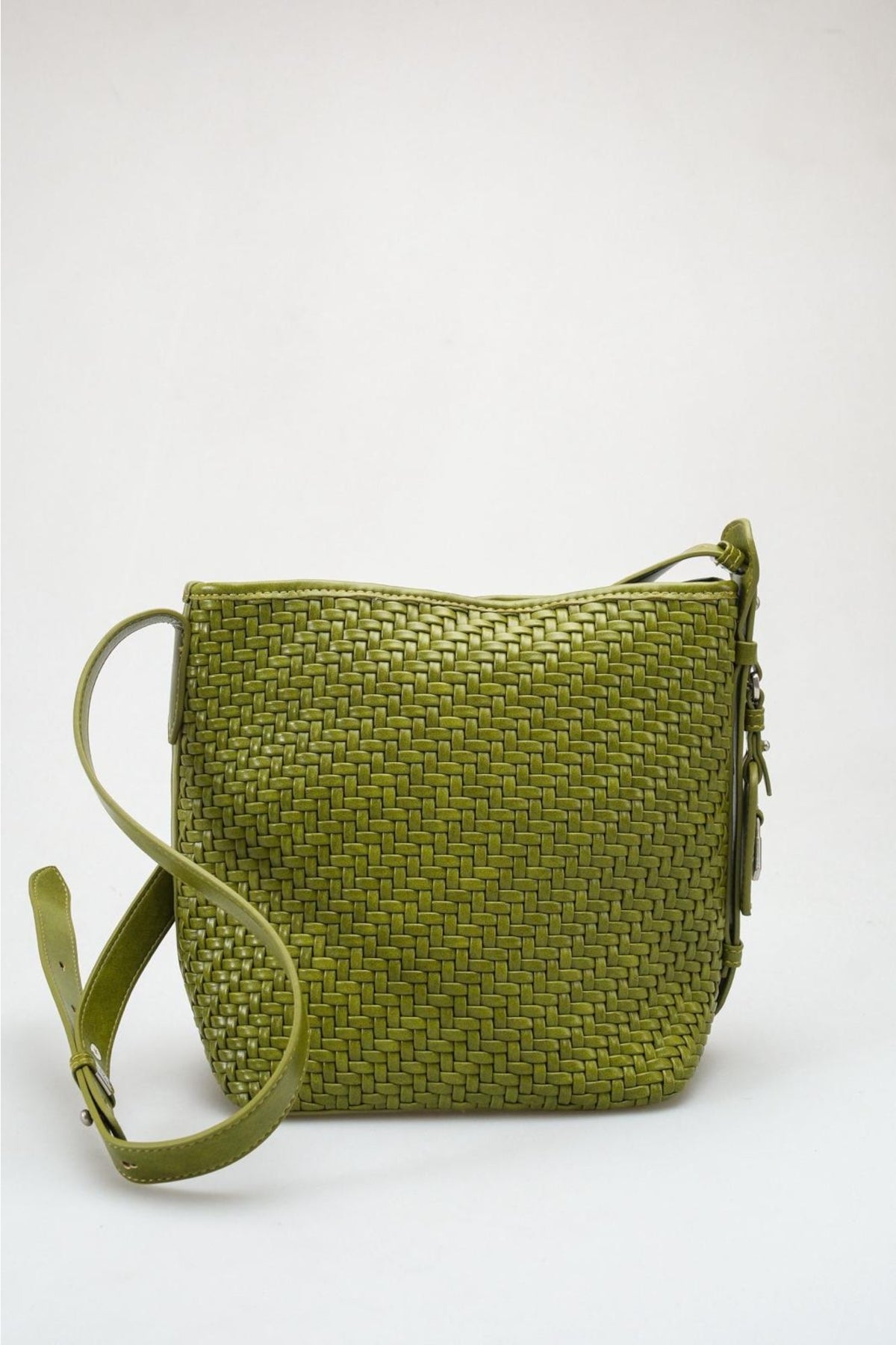 Luma - Bolso cubo tejido verde oliva (mujer)