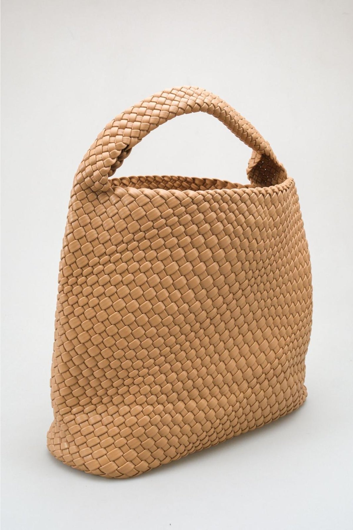 Bellini - Camel Intrecciato Hobo Bag With Pouch Set (women)