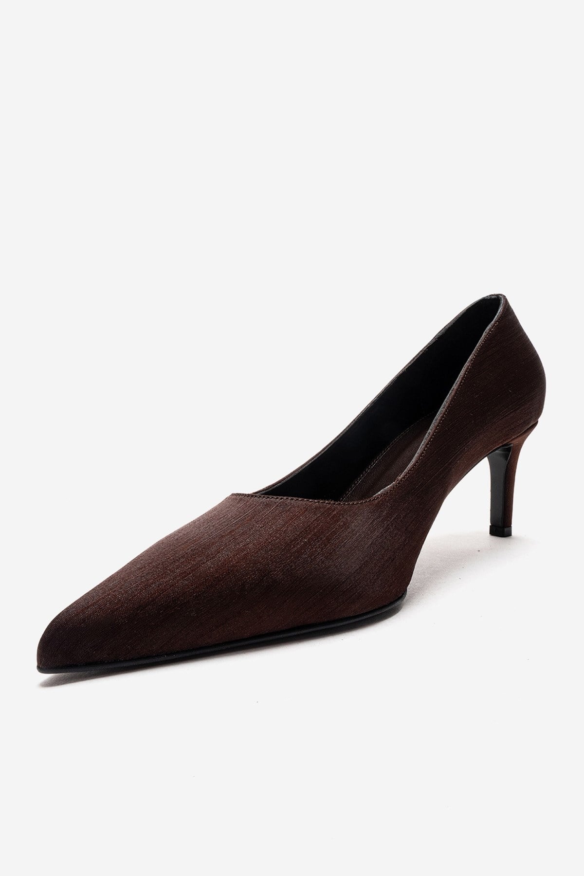 VELMIRA - Brown Satin Stiletto Pump (Women)