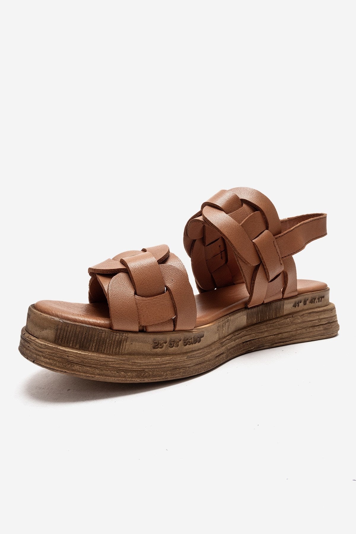 ELVORO - Camel Genuine Leather Sandal (Women)