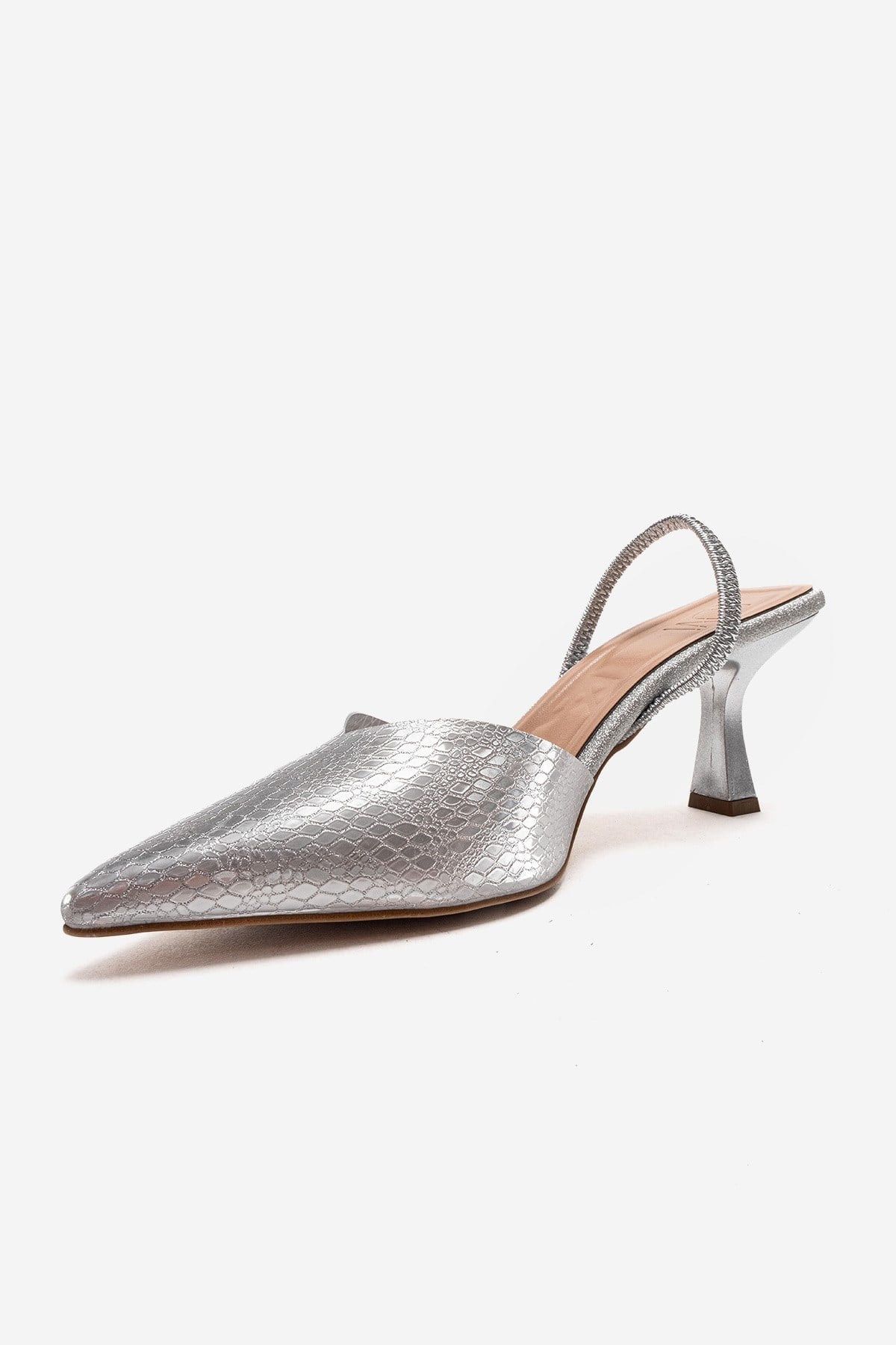 RENOS - Silver Pointed Toe Stiletto Pump (Women)