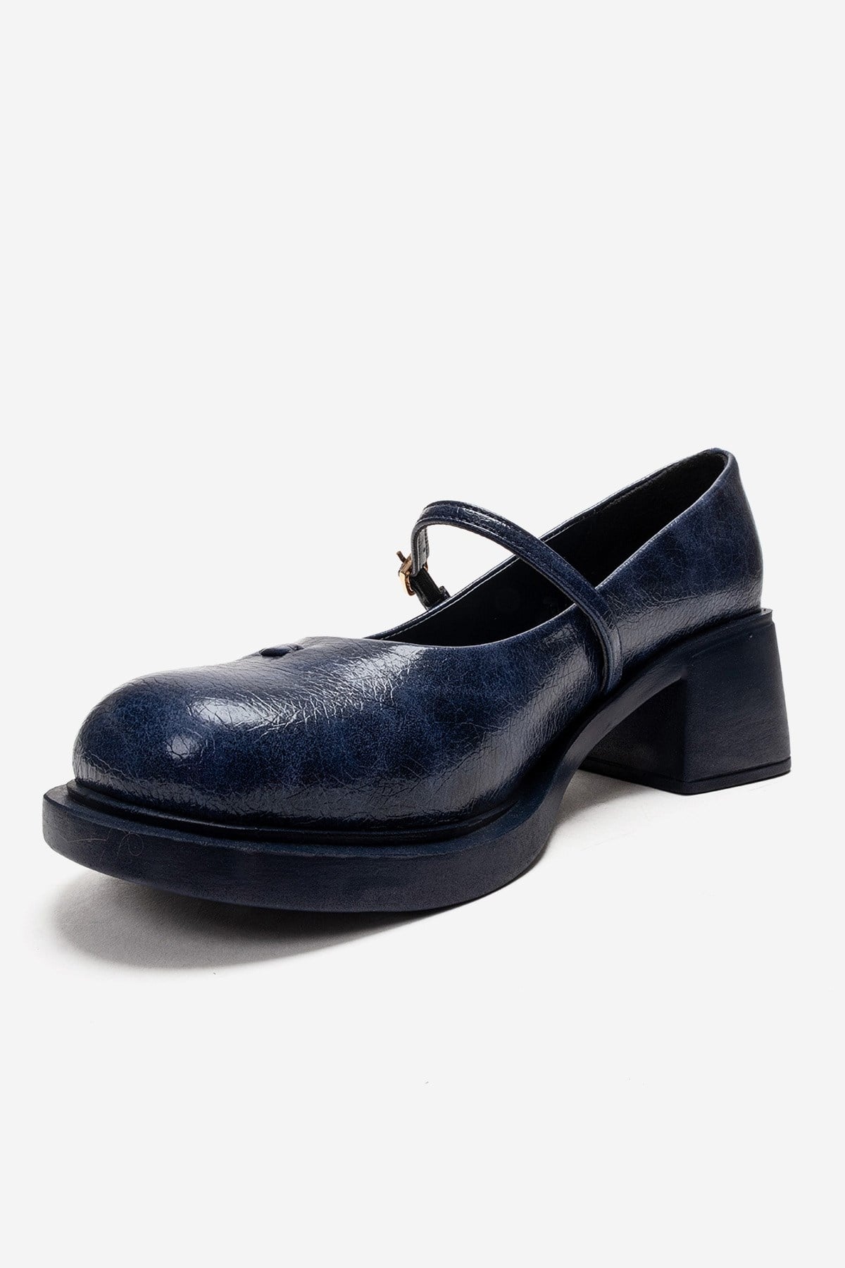LUANDA - Navy Block Heel Mary Jane Shoe (Women)