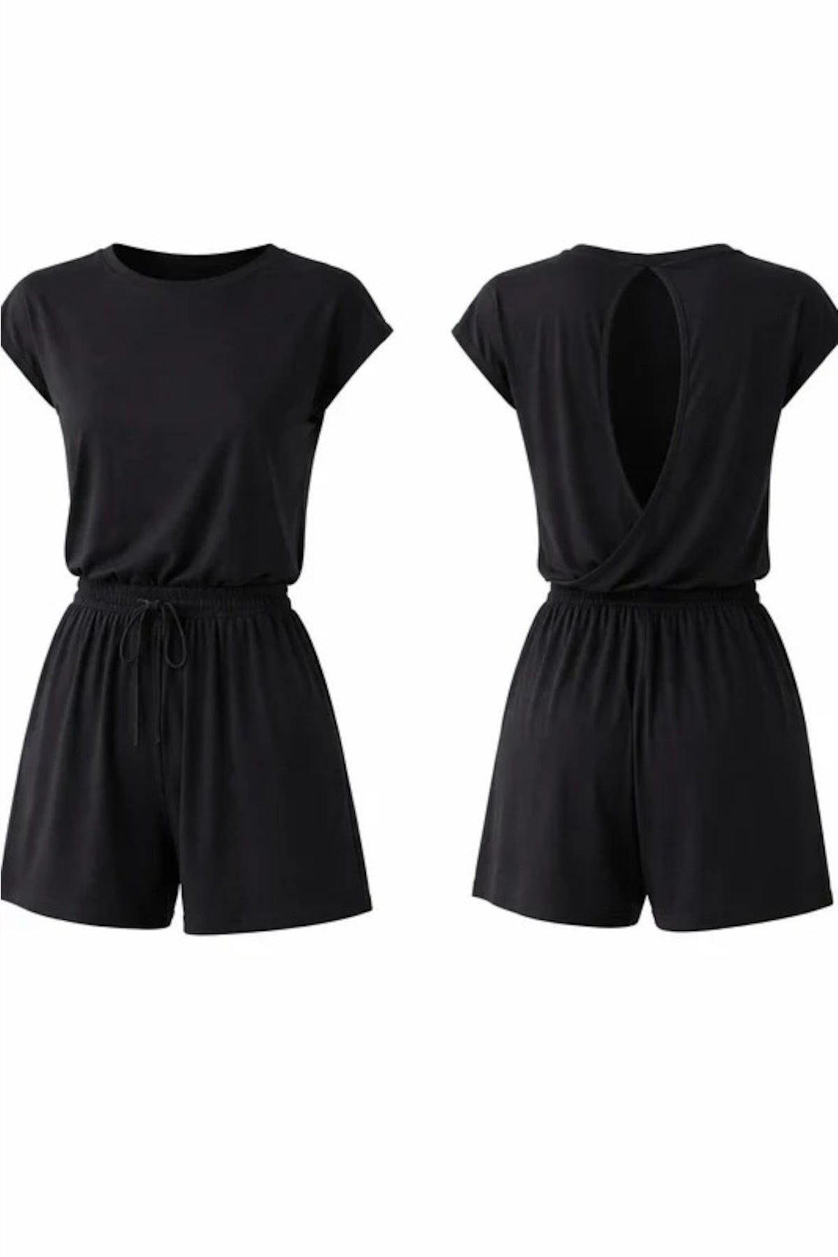 Relactive Wear-Lesie Mono corto de modal ultrasuave negro para mujer