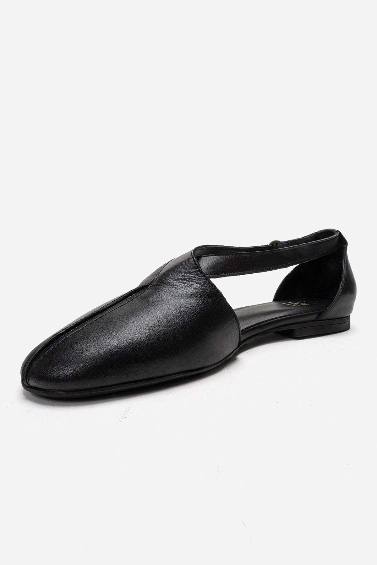 Fable - Bailarina de cuero genuino negro con corte lateral (mujer)