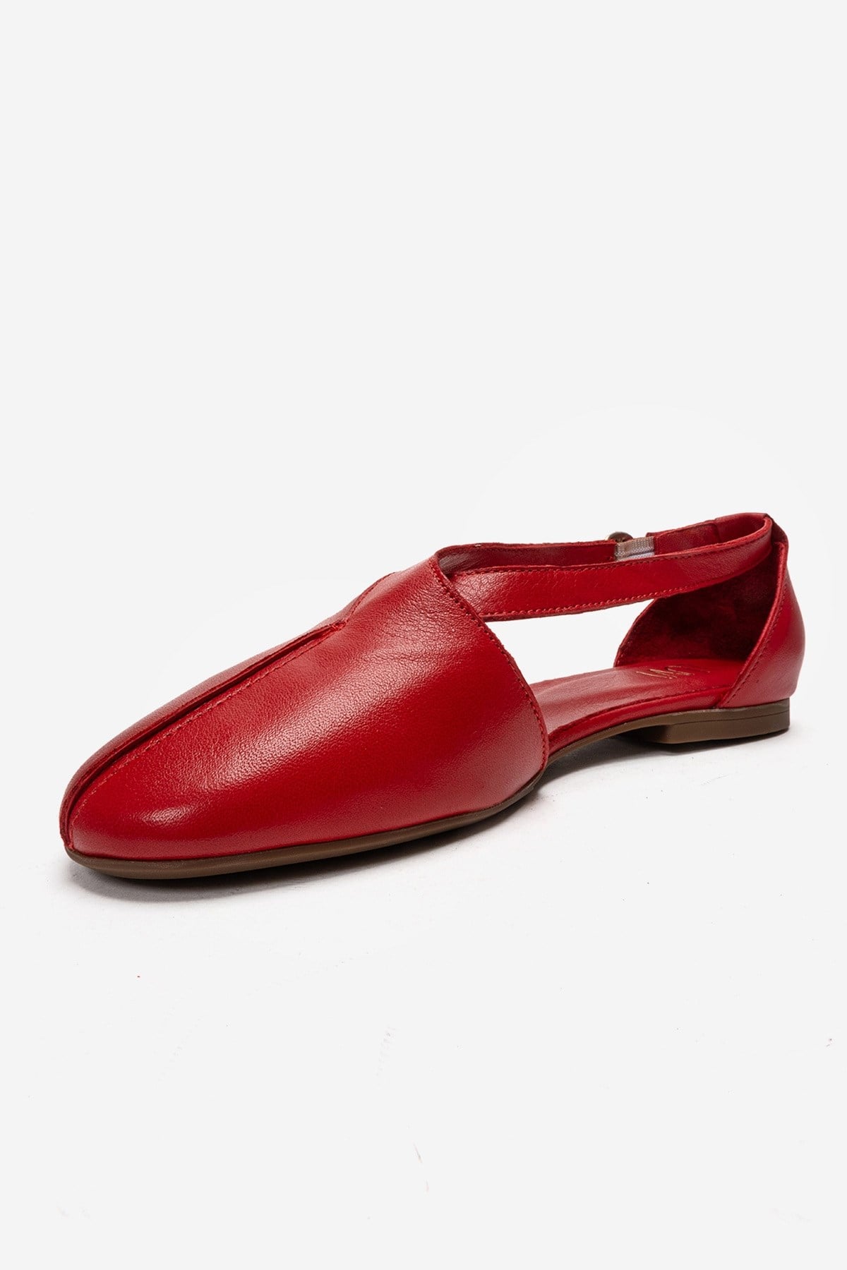 Fable - Red Genuine Leather Side-Cut Ballet Flat (Women)
