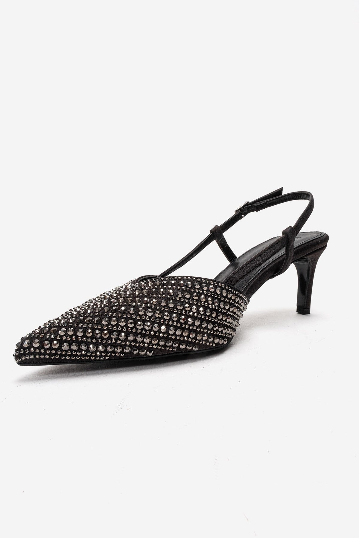 Elodie - Zapatos de tacón de aguja con pedrería - Negro (Mujer)