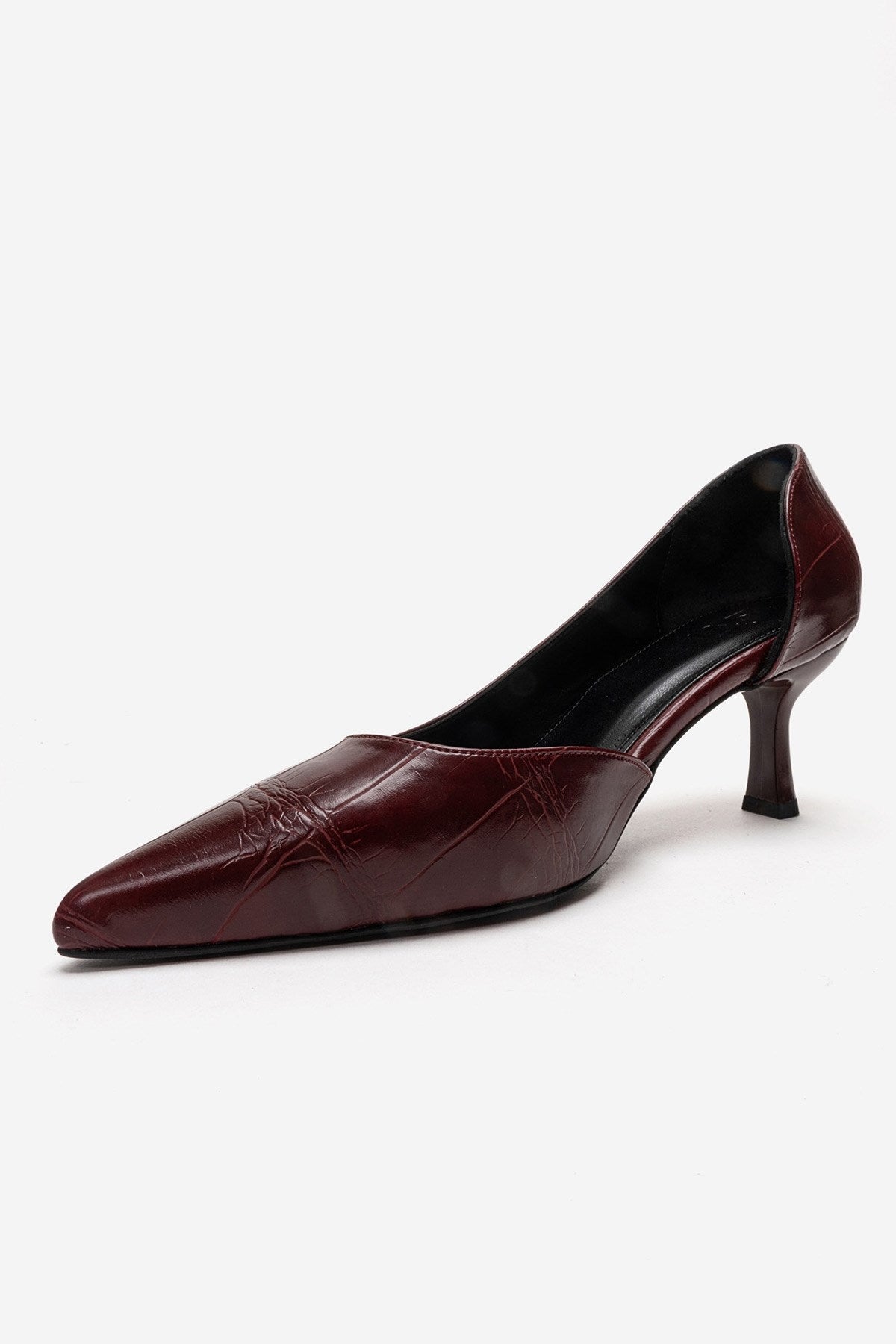 Arel - Burgundy Croc-Embossed Stiletto Pump (Women)
