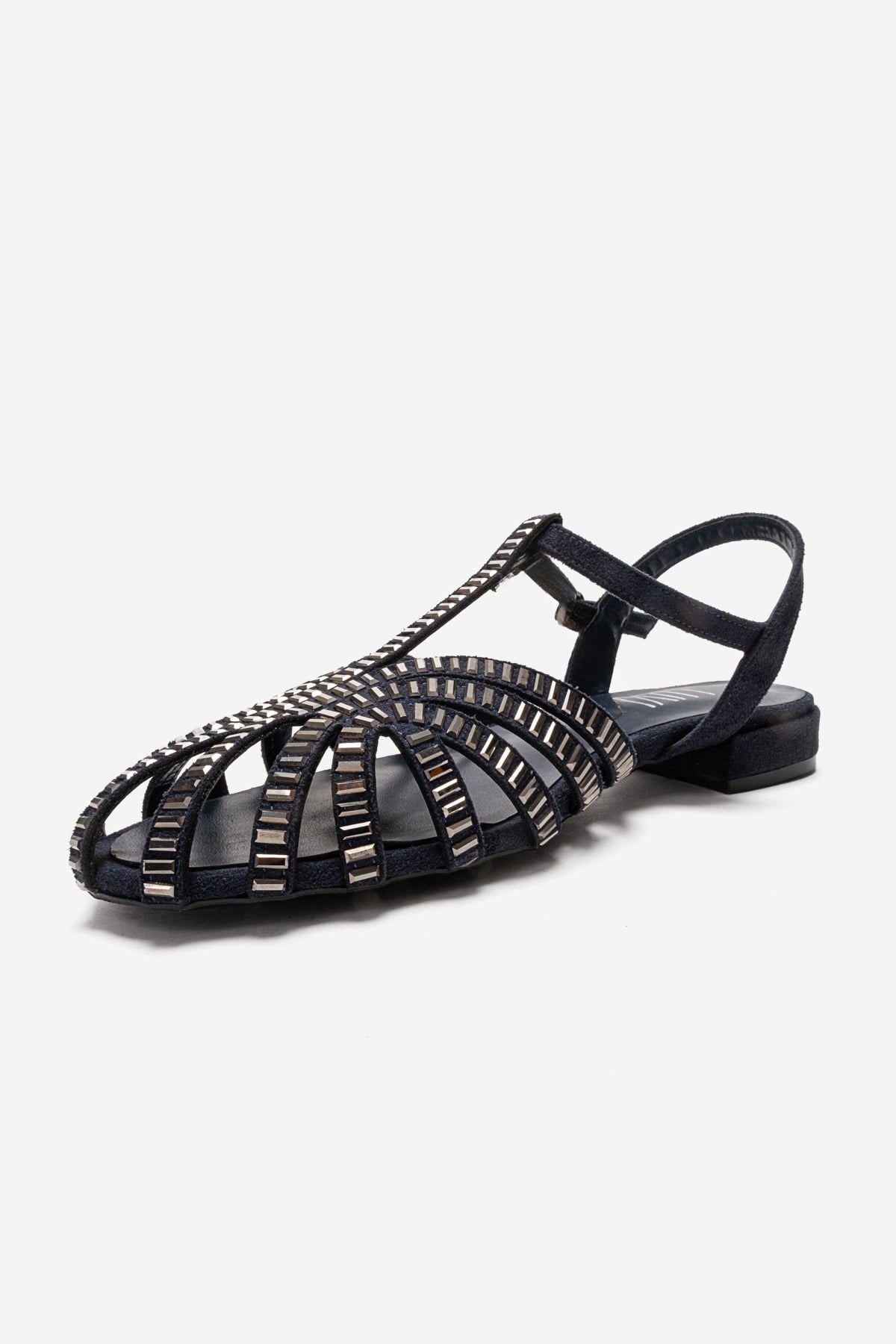 LAVINA - Sandalia de Piel Genuina Azul Marino (Mujer)