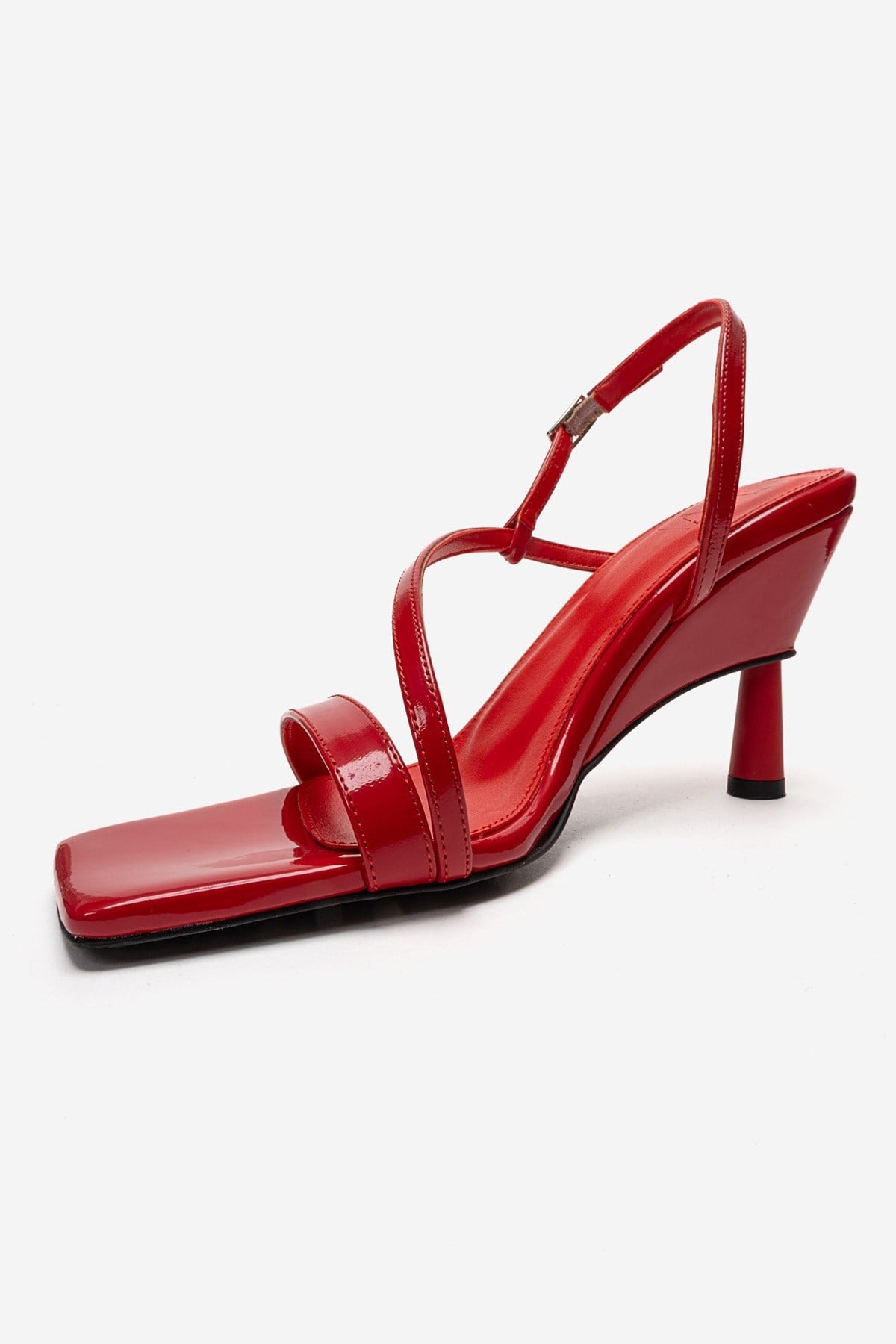 Jolene - Red Genuine Leather Square Toe Stiletto Pump (Women)