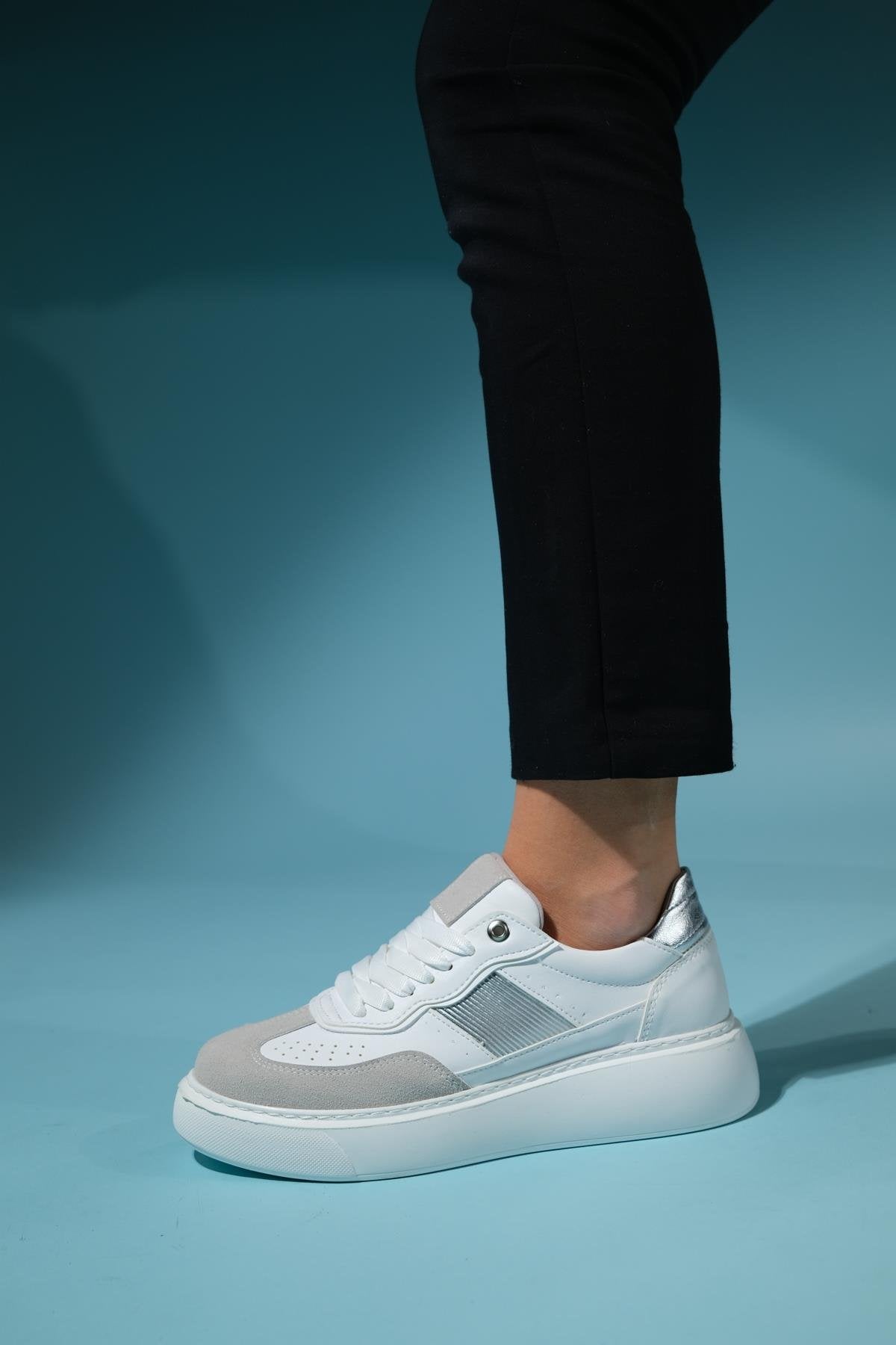 Venetia - Zapatillas deportivas blancas y grises (mujer)