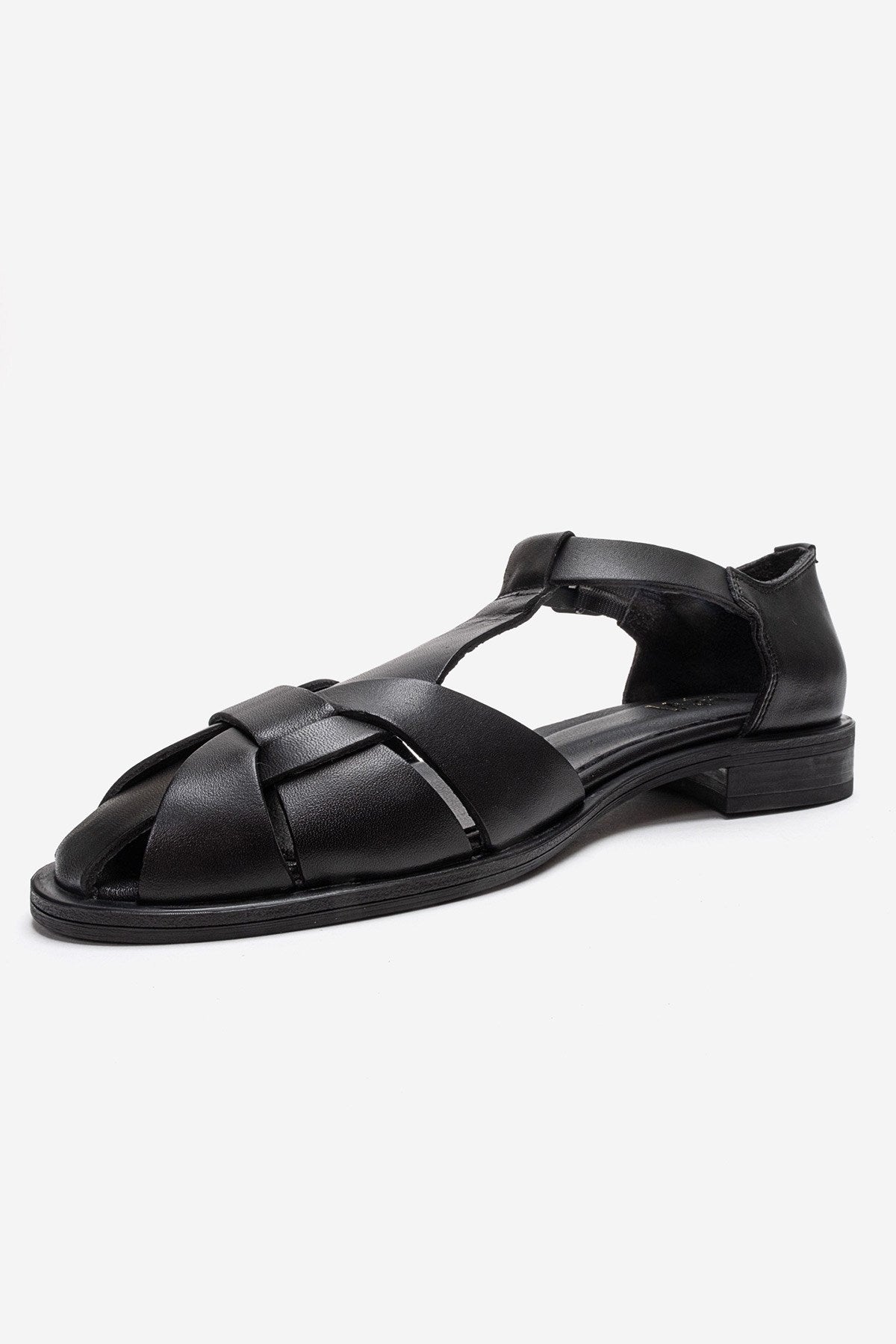 Dexara - Black Genuine Leather Sandal (Women)
