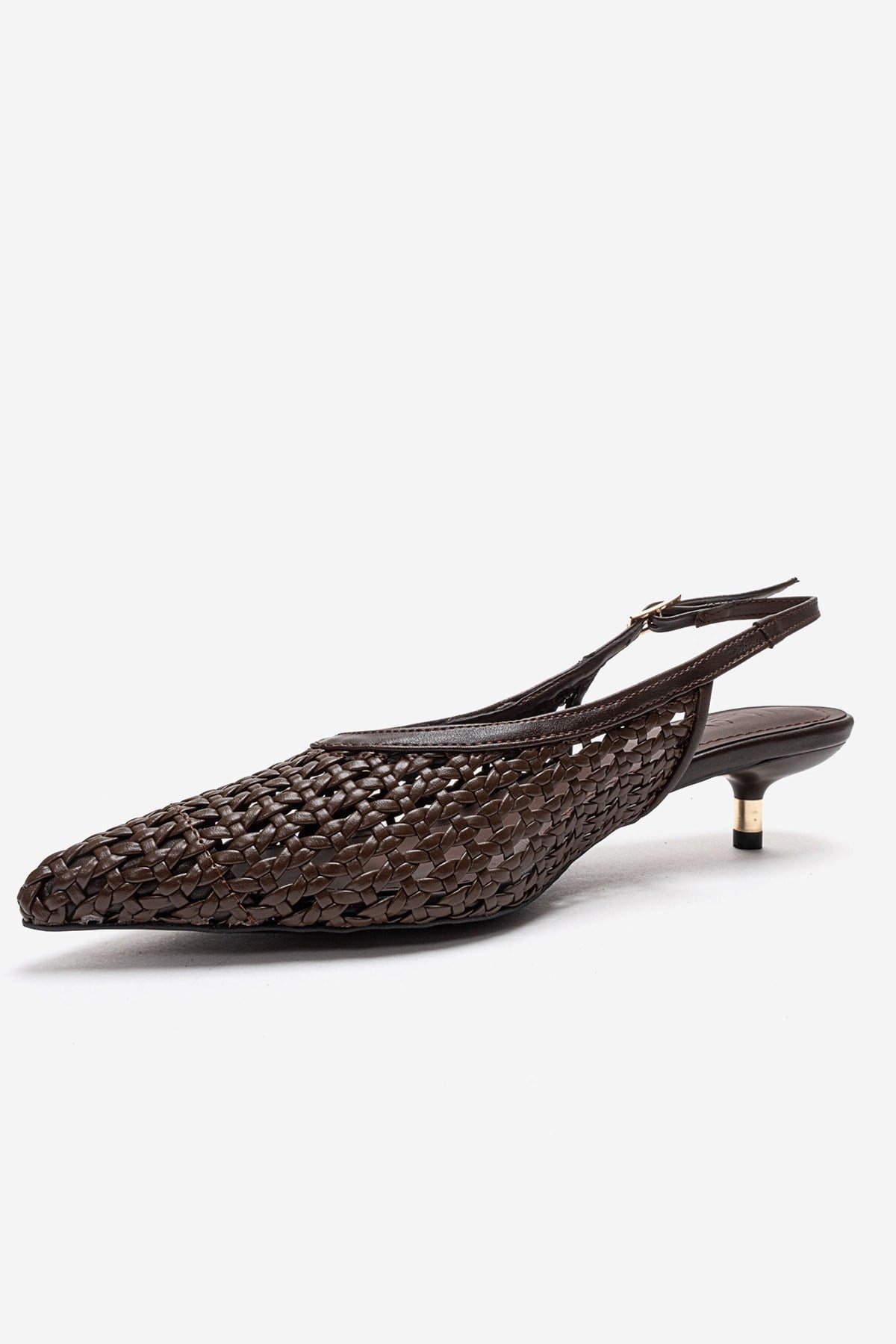 ORELIS - Brown Genuine Leather Kitten Heel (Women)
