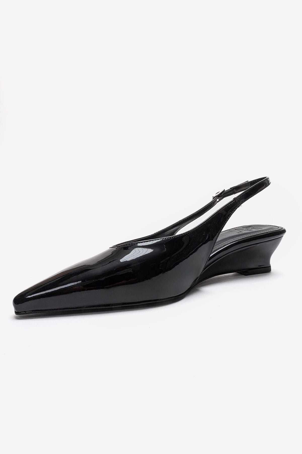 ROSELLA - Black Patent Mini Block Heel Pump Genuine Leather (Women)