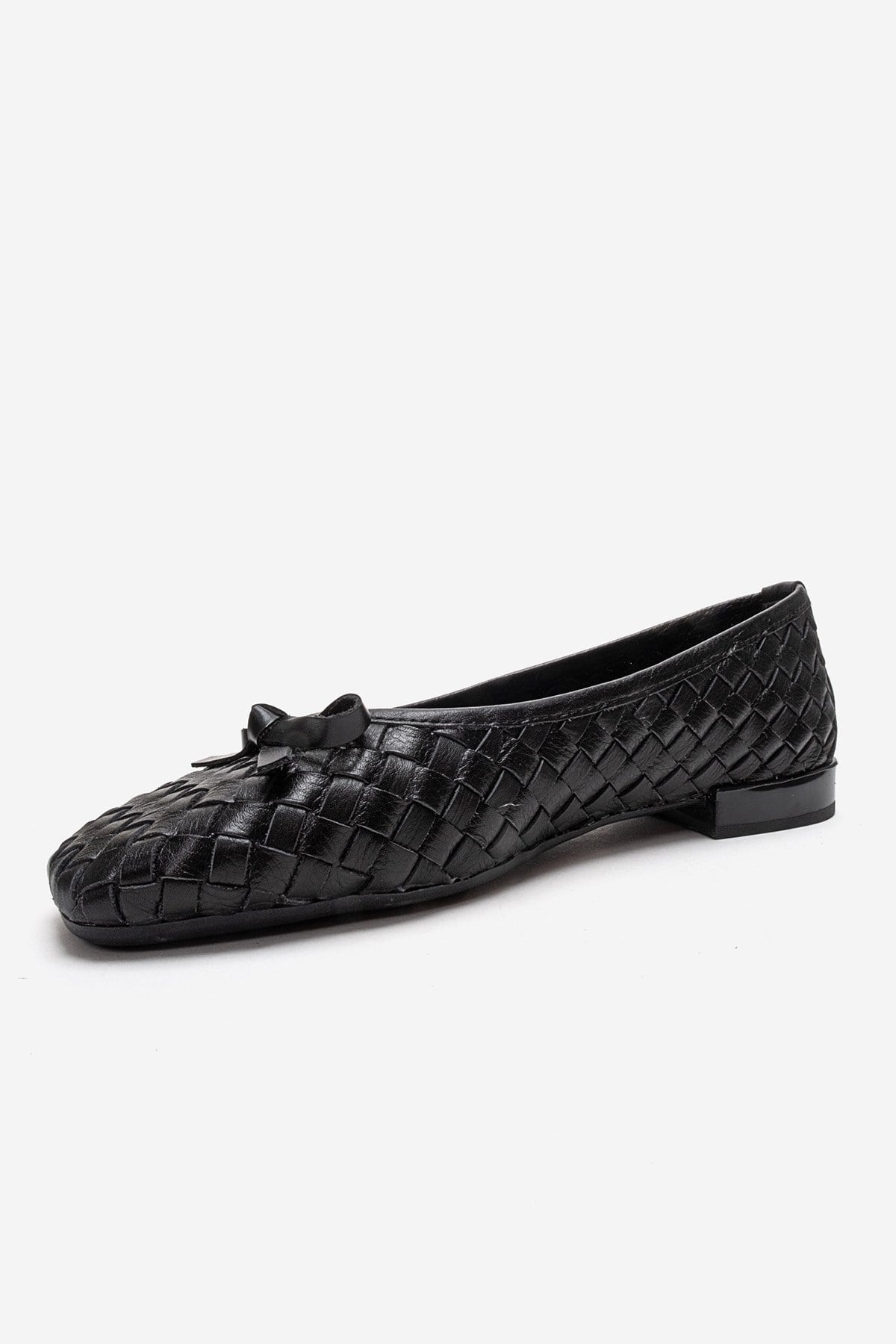 GAREN - Black Genuine Leather Ballet Flat (Women)