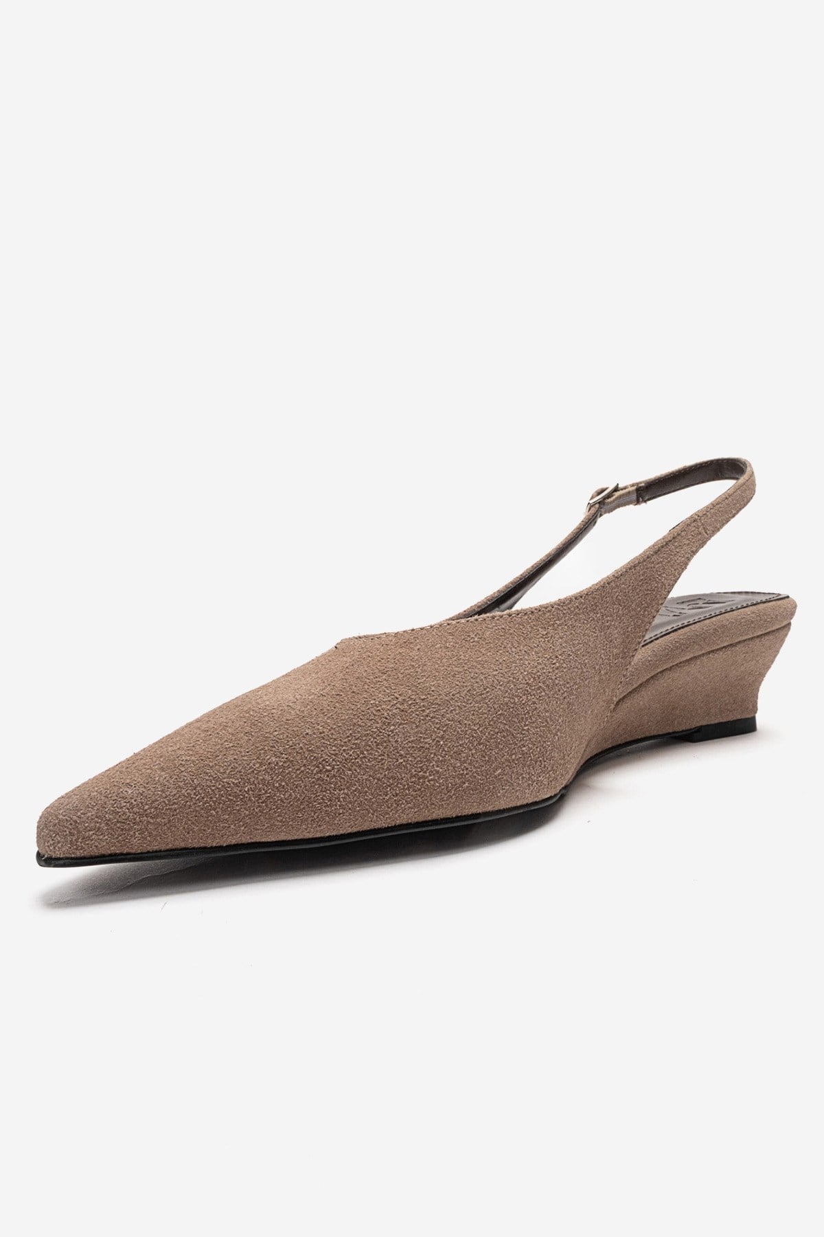 Rosella - Taupe Mini Wedge Heel Slingback Shoe (Women)