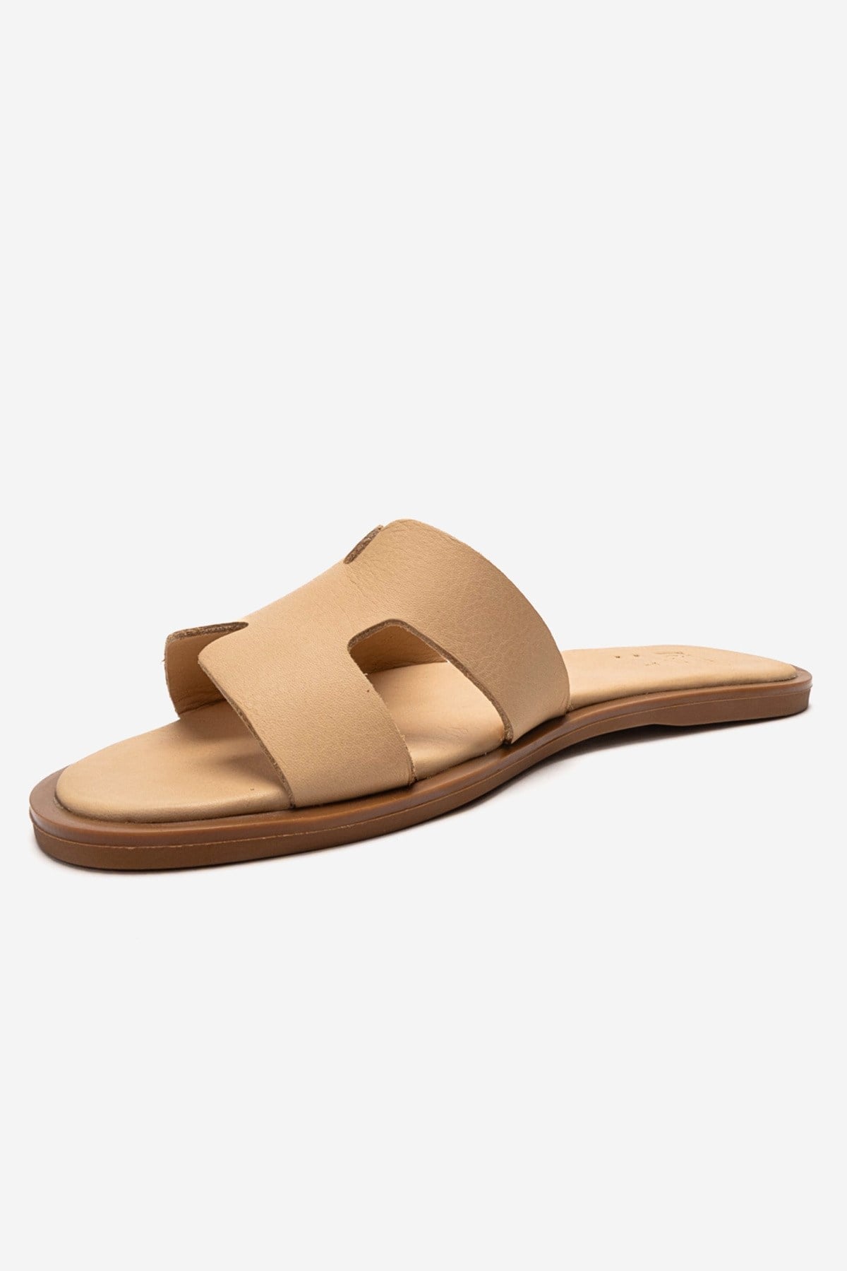 BIORA - Taupe Genuine Leather Slide (Women)