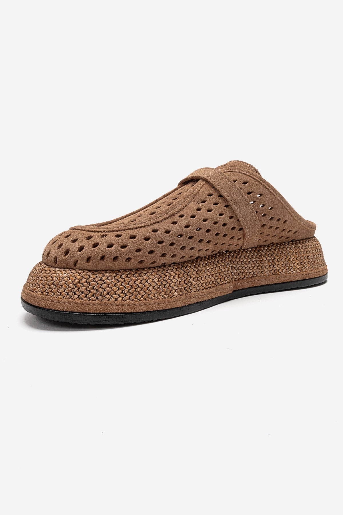 VONE - Taupe Genuine Leather Closed-Toe Mule (Women)
