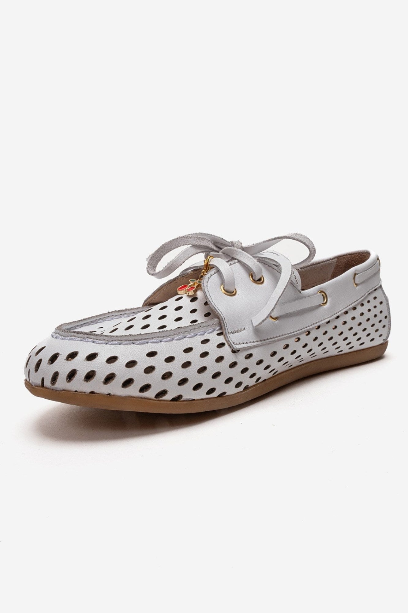 STEVO - White Genuine Leather Lace-Up Loafer (Women)