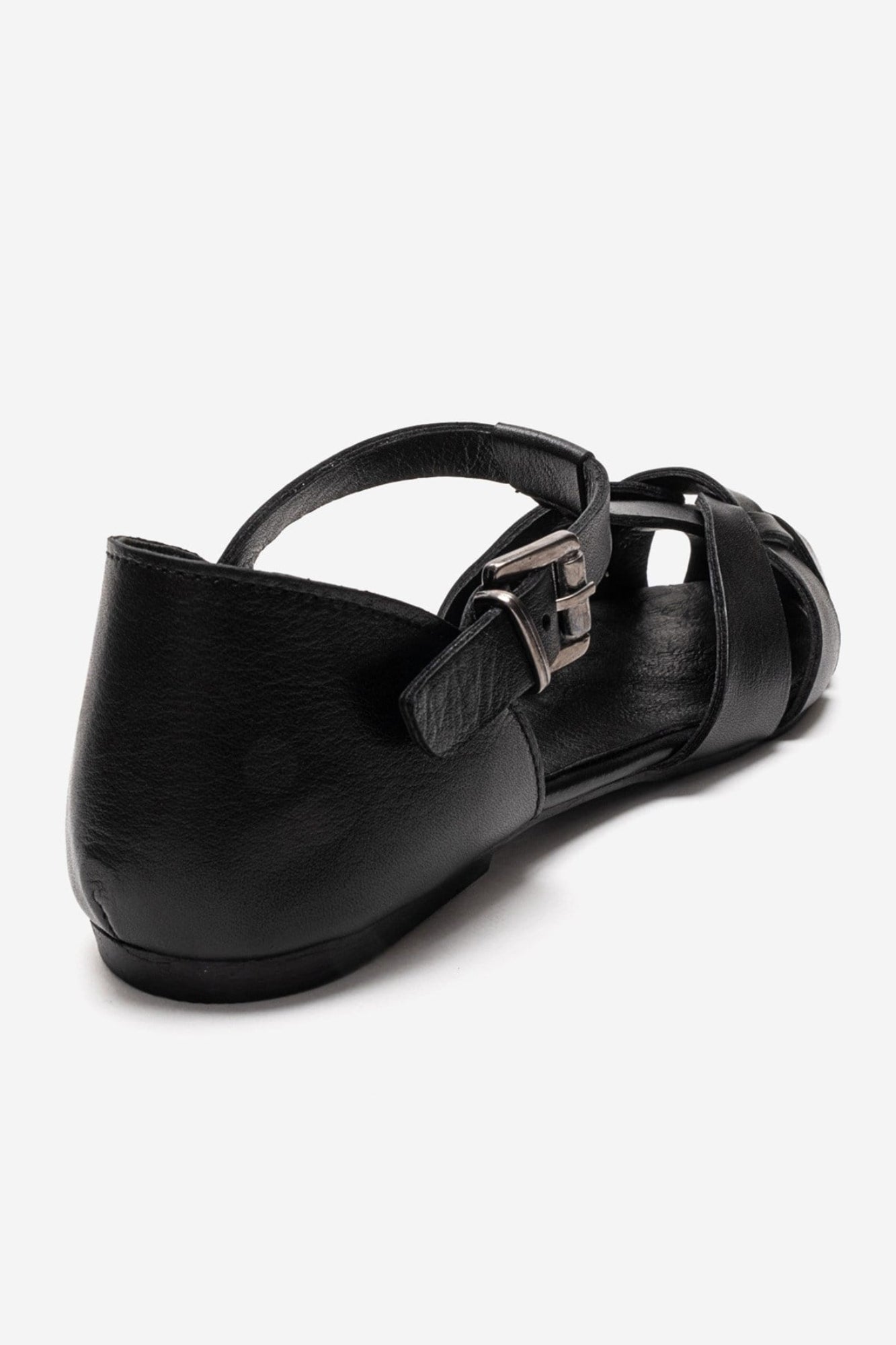ALINA - Black Genuine Leather Sandal (Women)