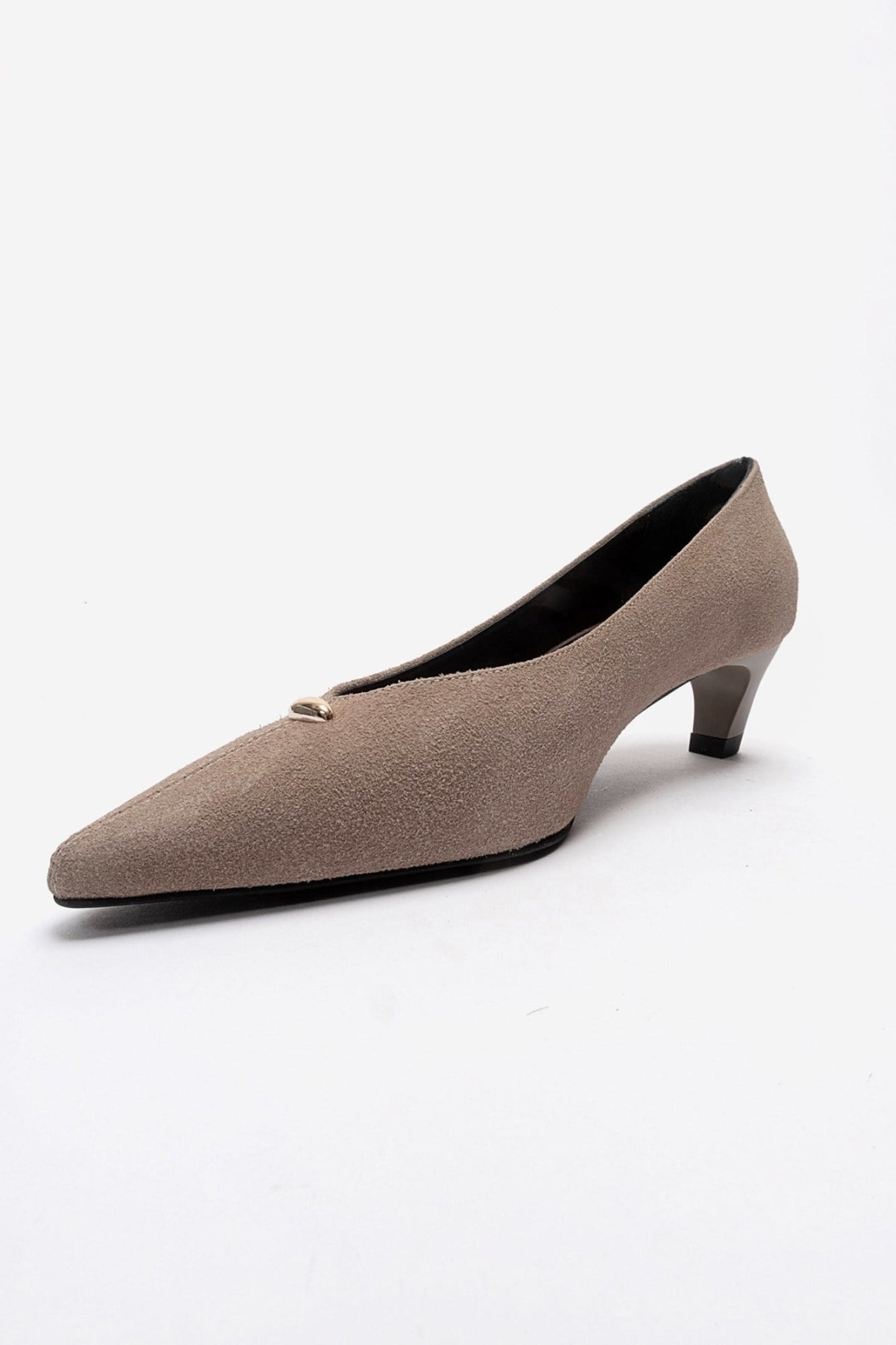 Versay - Taupe Kitten Heel Shoe (Women)