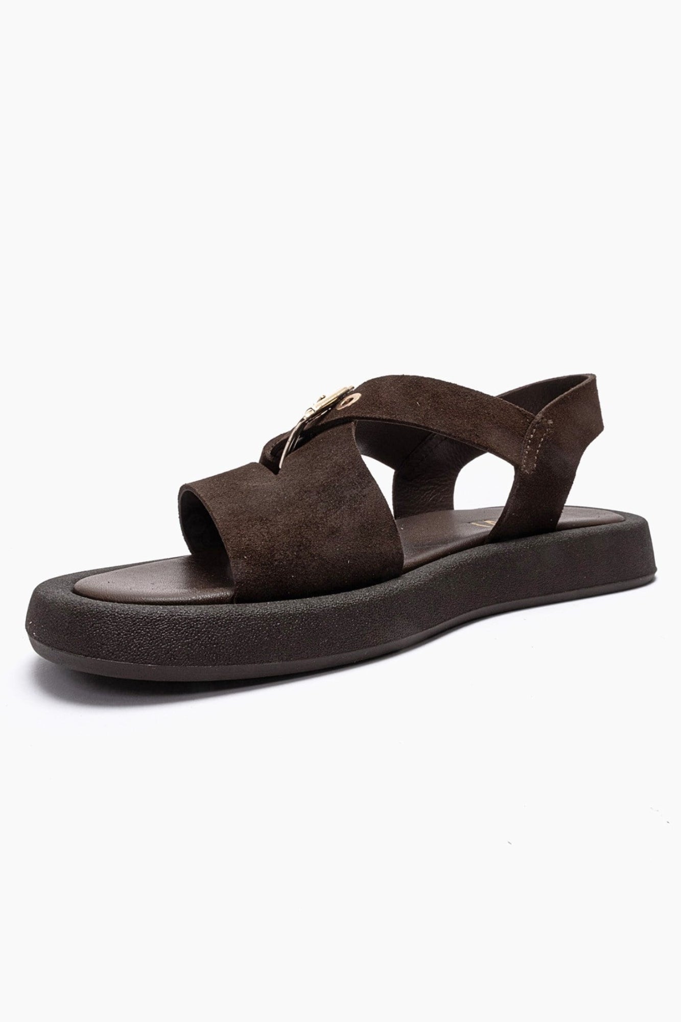 RIVEN - Brown Genuine Suede Leather Sandal (Women)