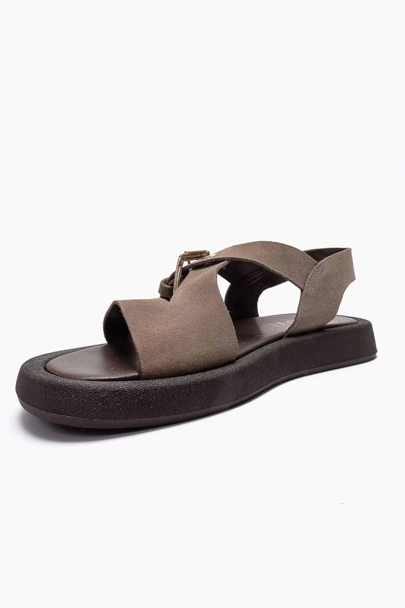 RIVEN - Taupe Genuine Suede Leather Sandal (Women)