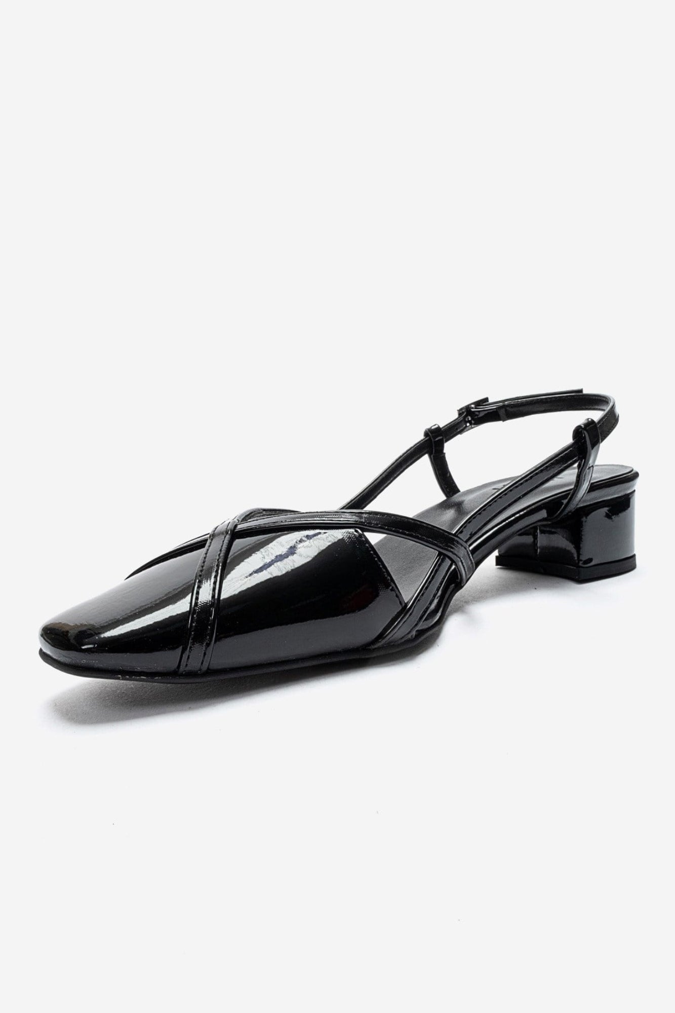 OLENA - Black Block Heel Sandal (Women)