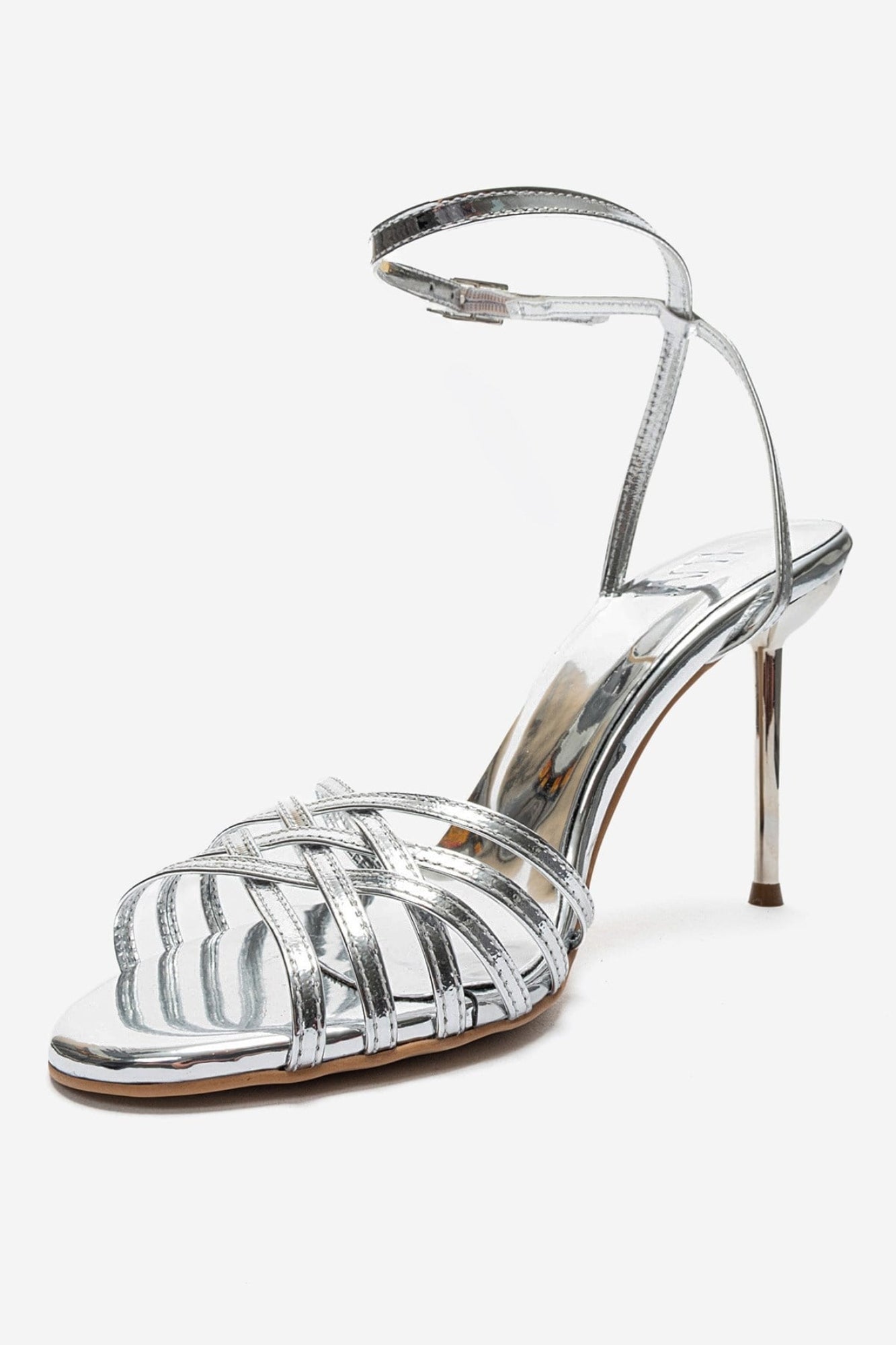 LORION - Silver Thin-Strap Stiletto Pump (Women)