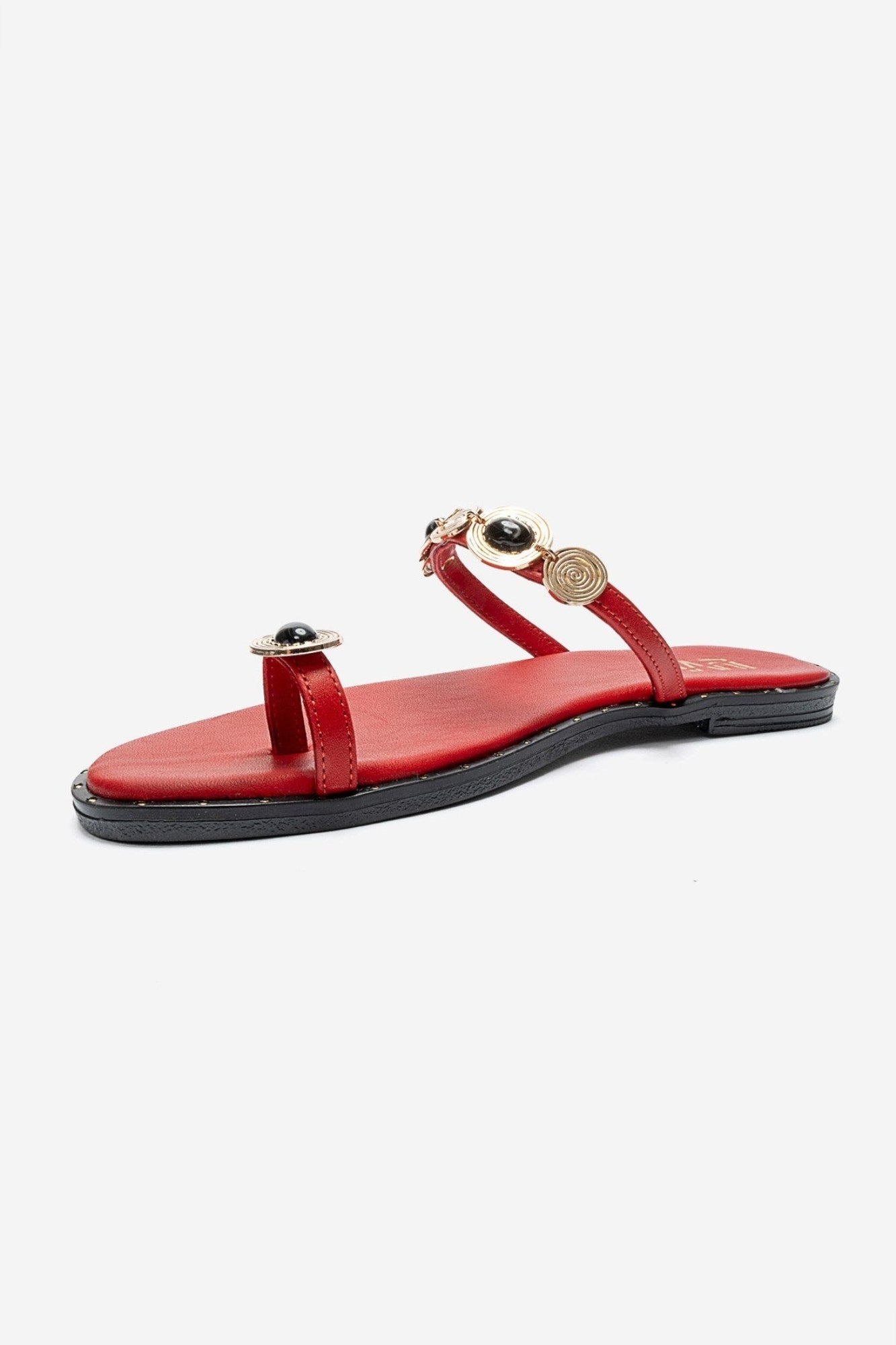 MARTINEZ - Red Genuine Leather Thong Sandal (Women)