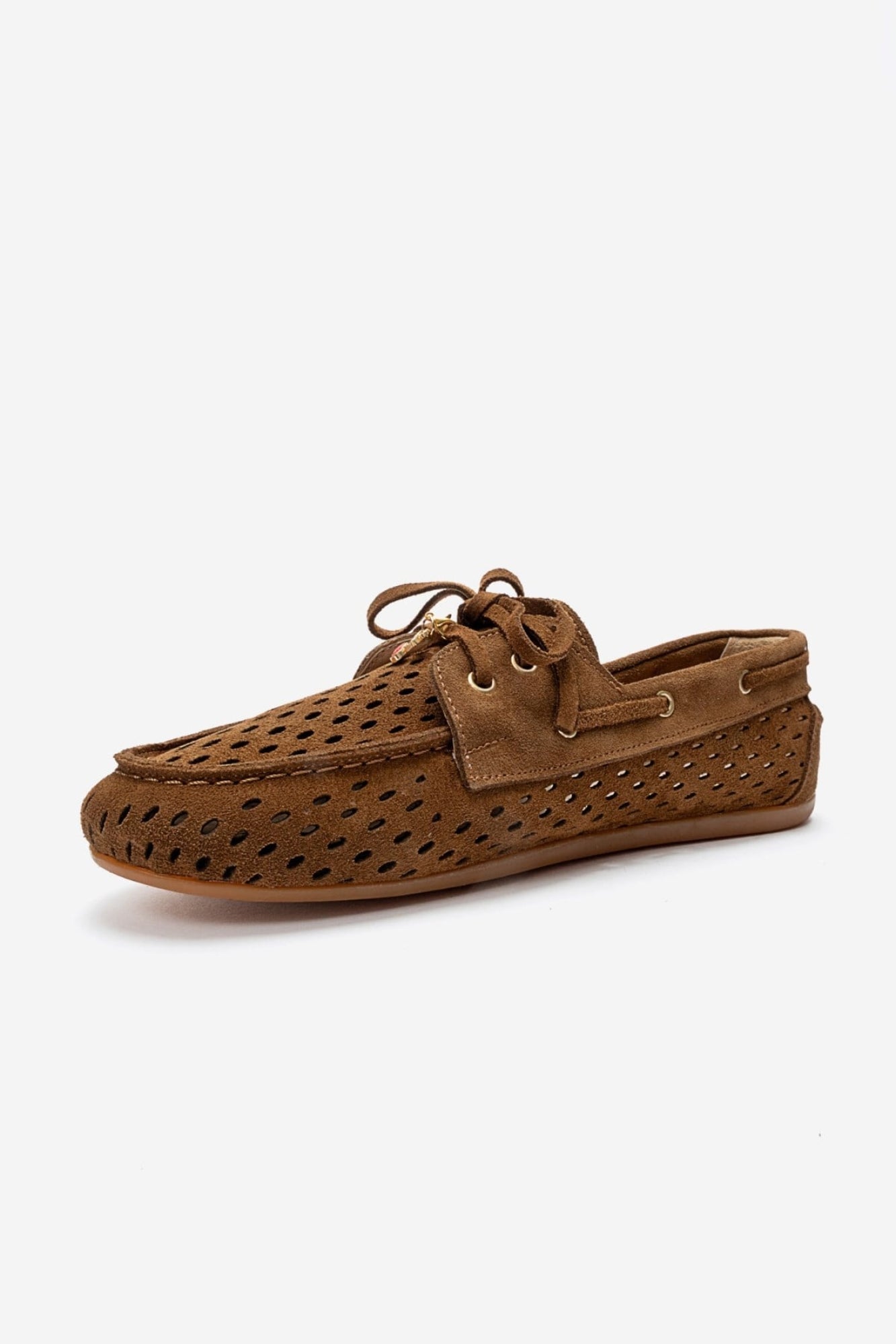 STEVO - Cognac Suede Genuine Leather Lace-Up Loafer (Women)