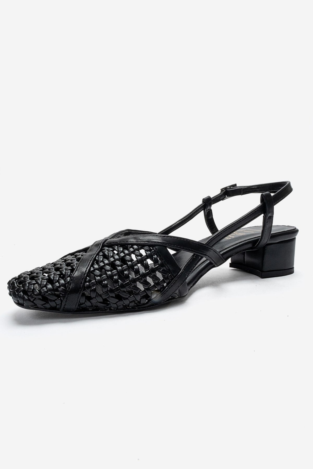 LENVOR - Black Woven Heeled Sandal (Women)