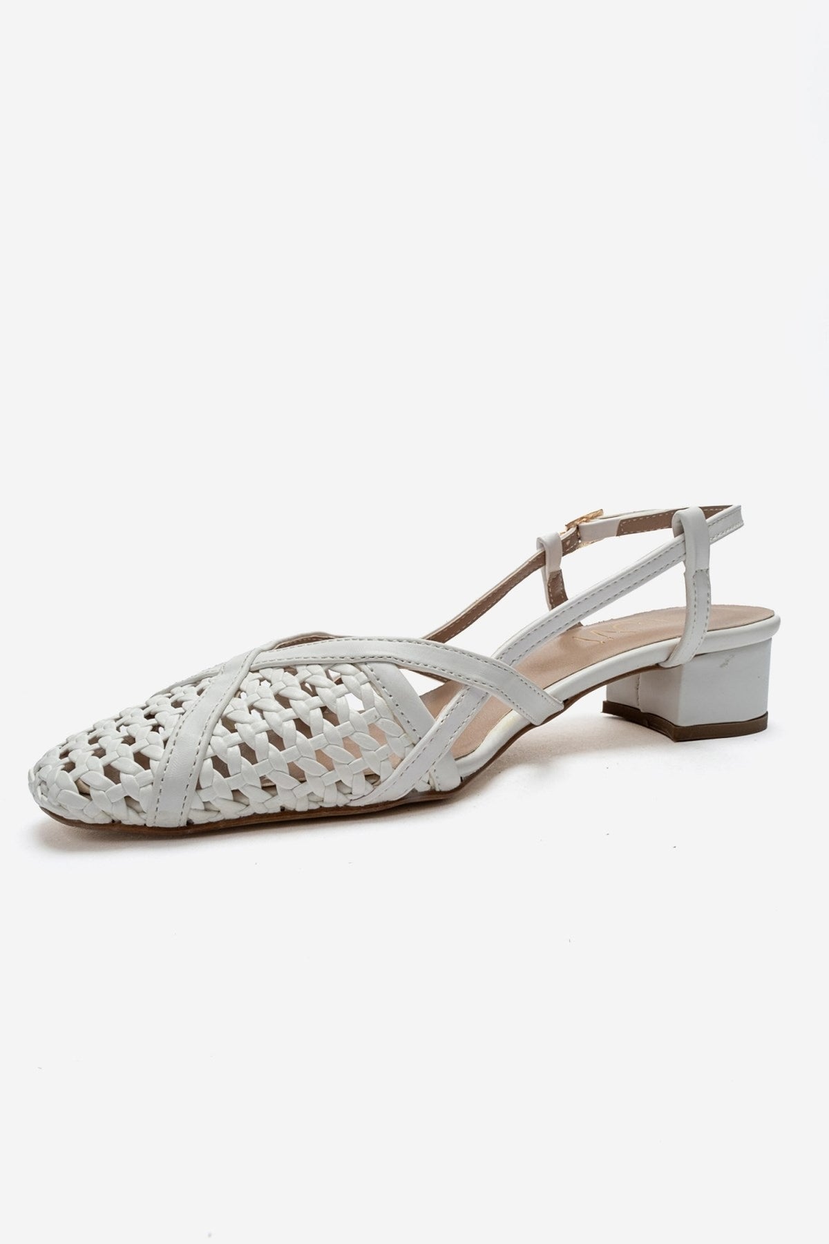 LENVOR - White Woven Heeled Sandal (Women)