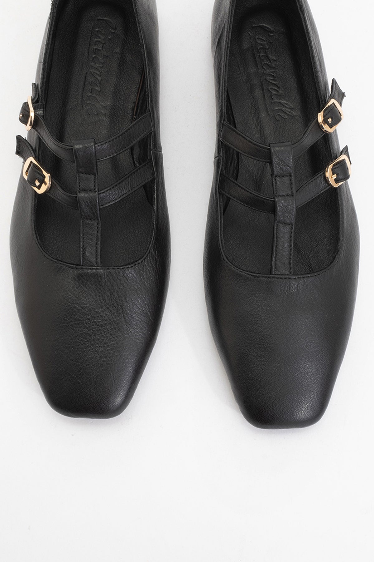 Starling - Black Leather Mary Jane Flats (Women)