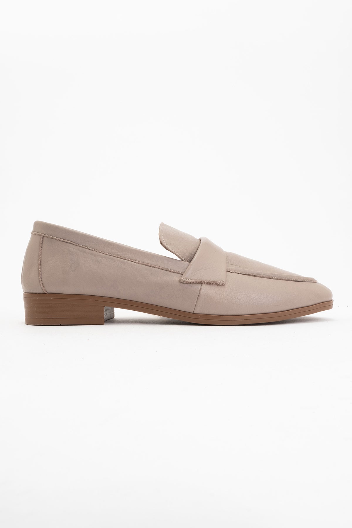 Splice - Dark Beige Leather Loafers (Women)